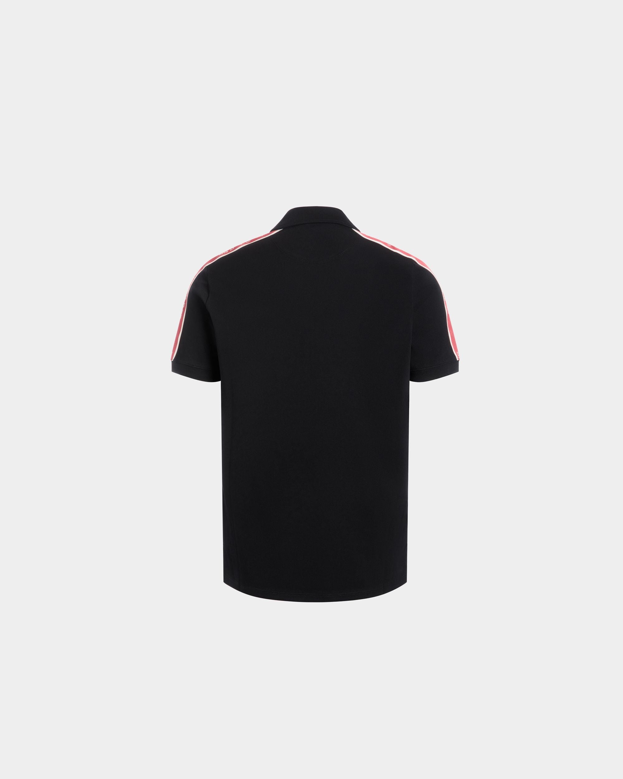 Polo En Maille Piquée De Coton Noir - Homme - Bally - 03