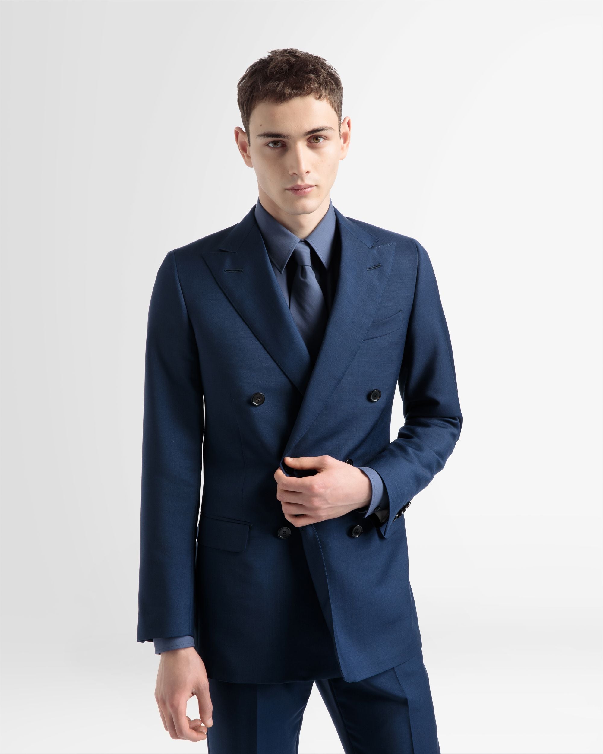Veste À Double Boutonnage En Laine Mélangée - Homme - Bally - 02
