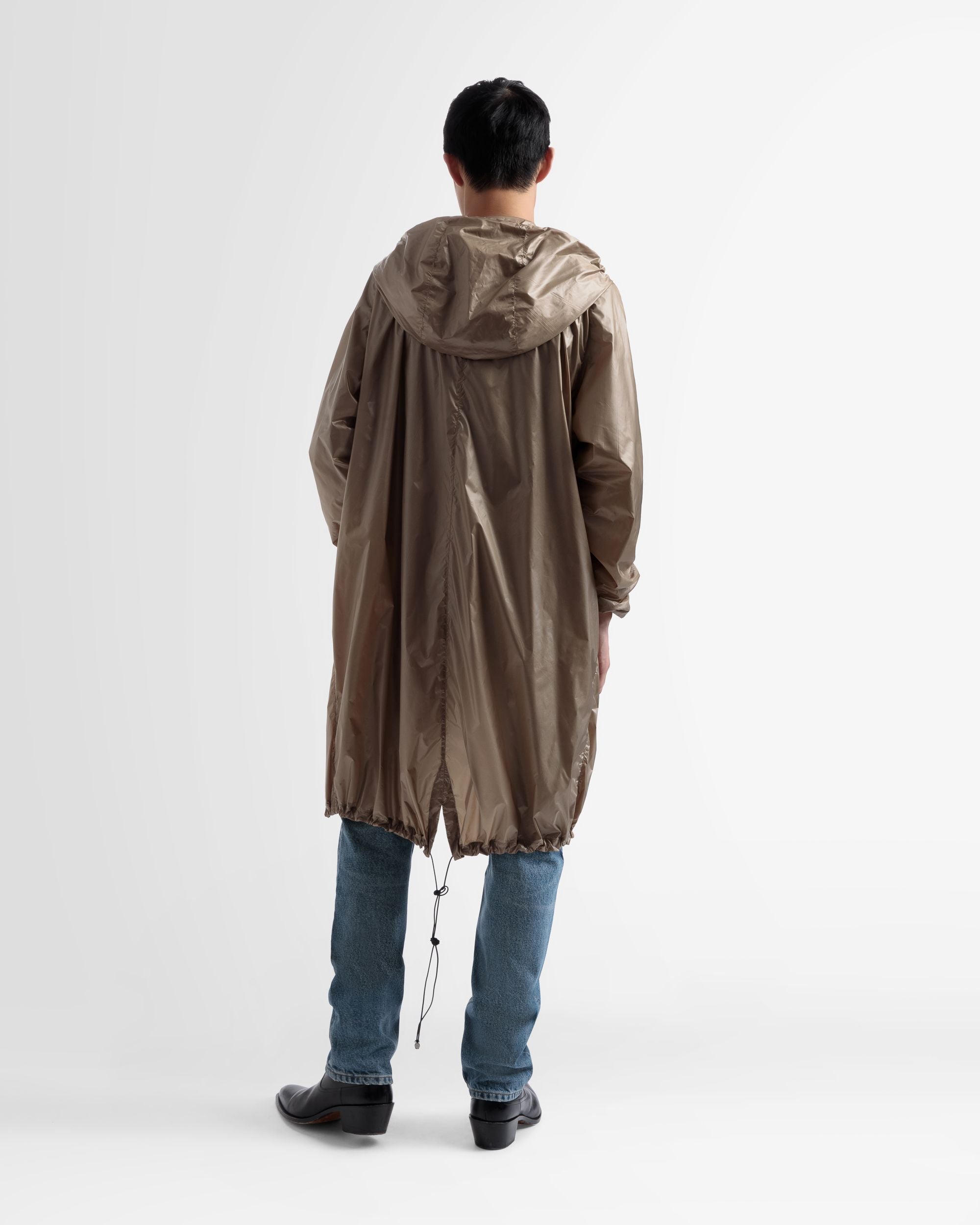 Cape Imperméable À Capuche En Tissu Technique Couleur Désert - Homme - Bally - 05