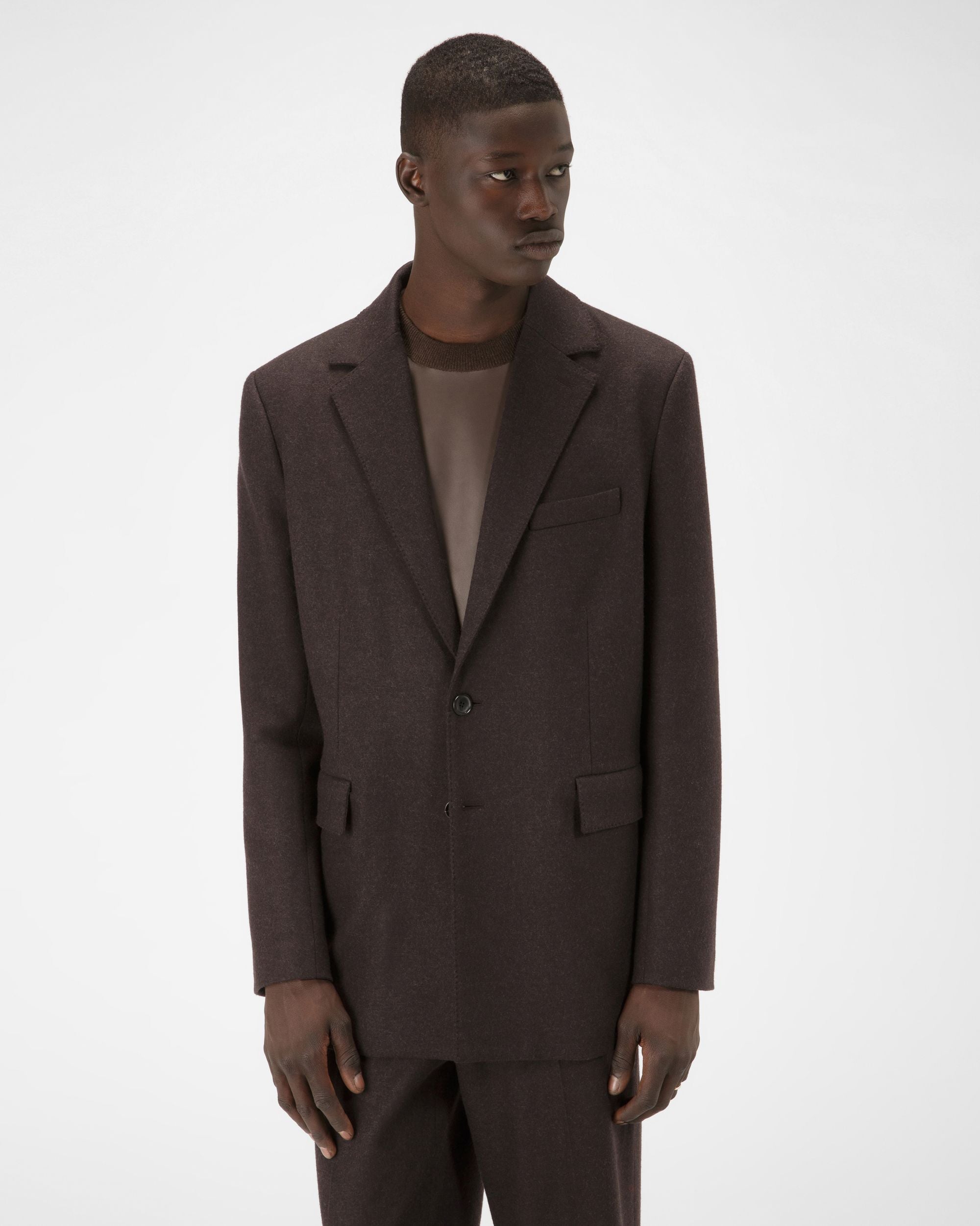 Veste En Laine En Brun Ébène - Homme - Bally - 01