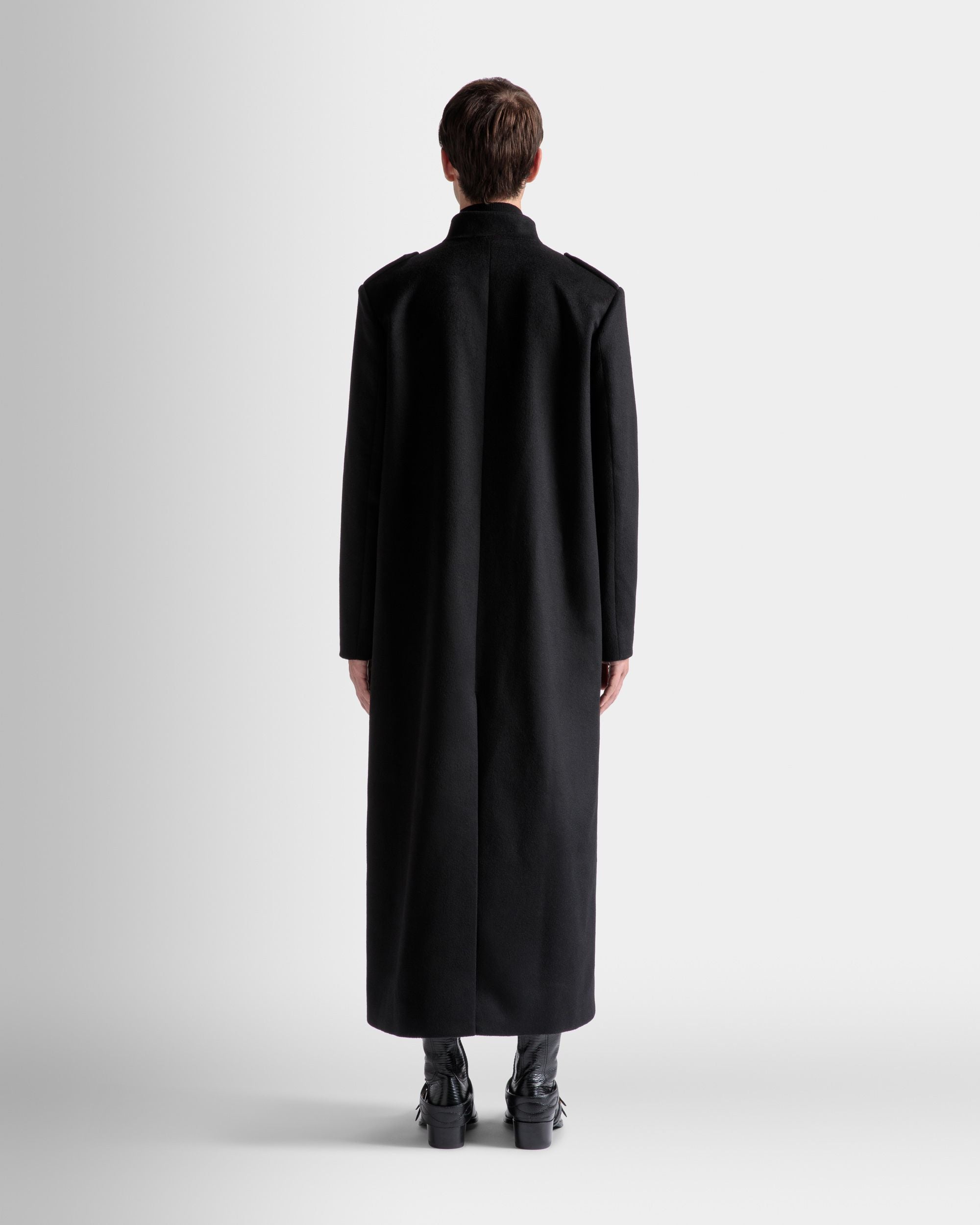 Manteau Long Style Utilitaire En Laine Noire - Homme - Bally - 06
