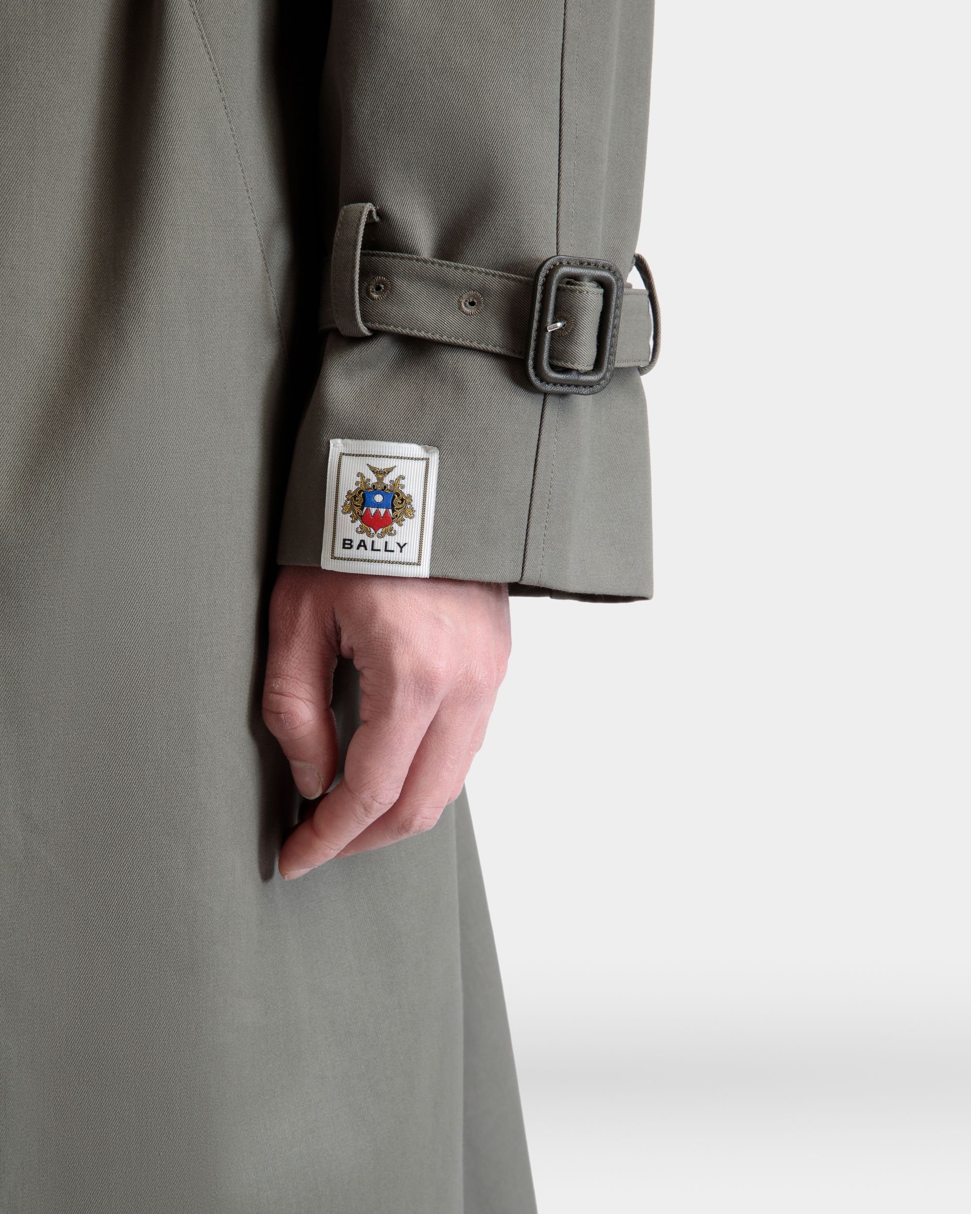 Trench À Double Boutonnage En Gabardine De Coton Mélangé Military Green - Homme - Bally - 04