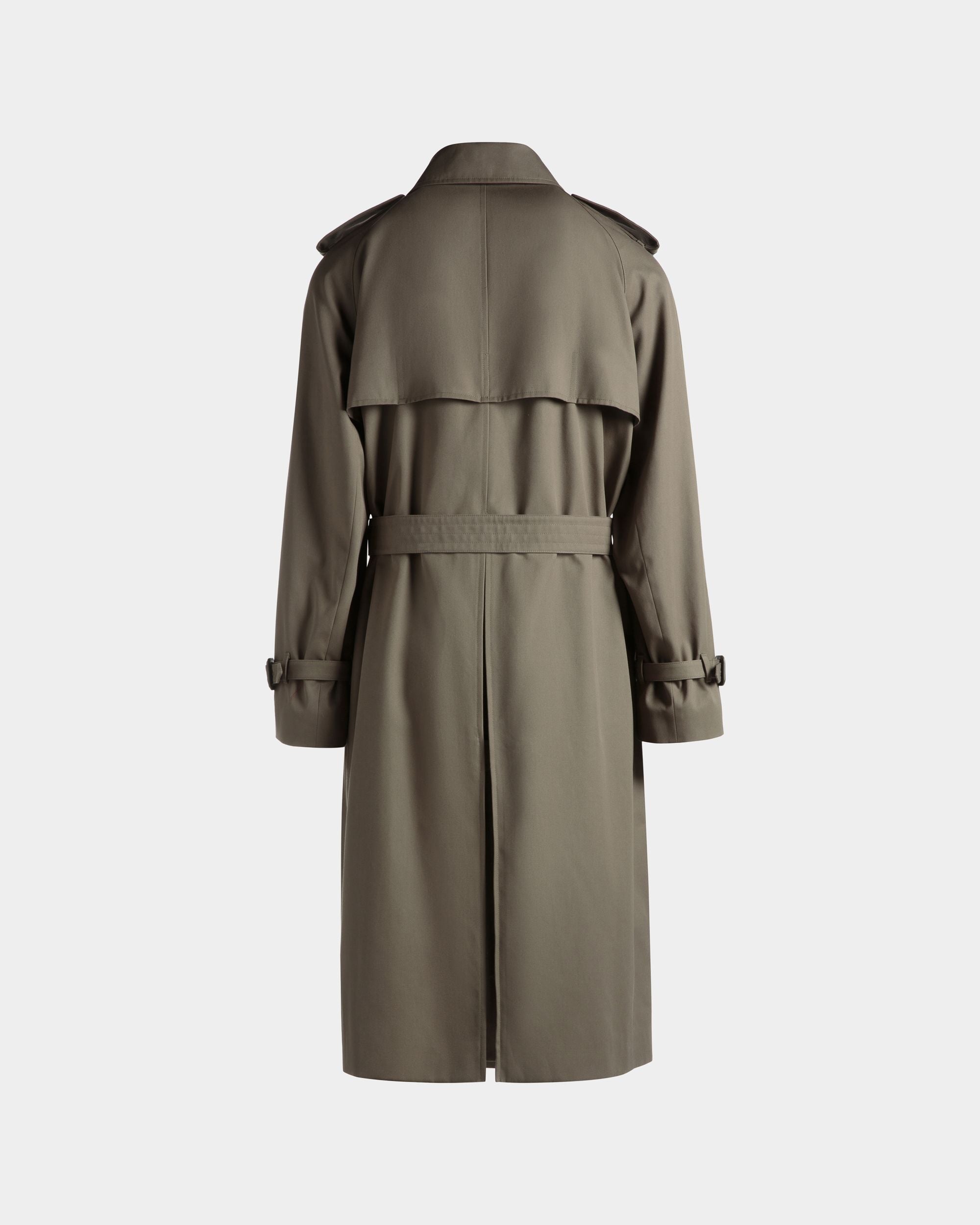 Trench À Double Boutonnage En Gabardine De Coton Mélangé Military Green - Homme - Bally - 08