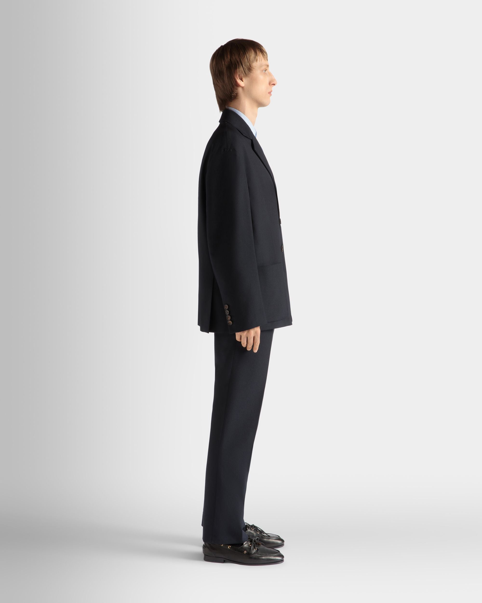 Veste En Laine Mélangée Navy Blue - Homme - Bally - 05
