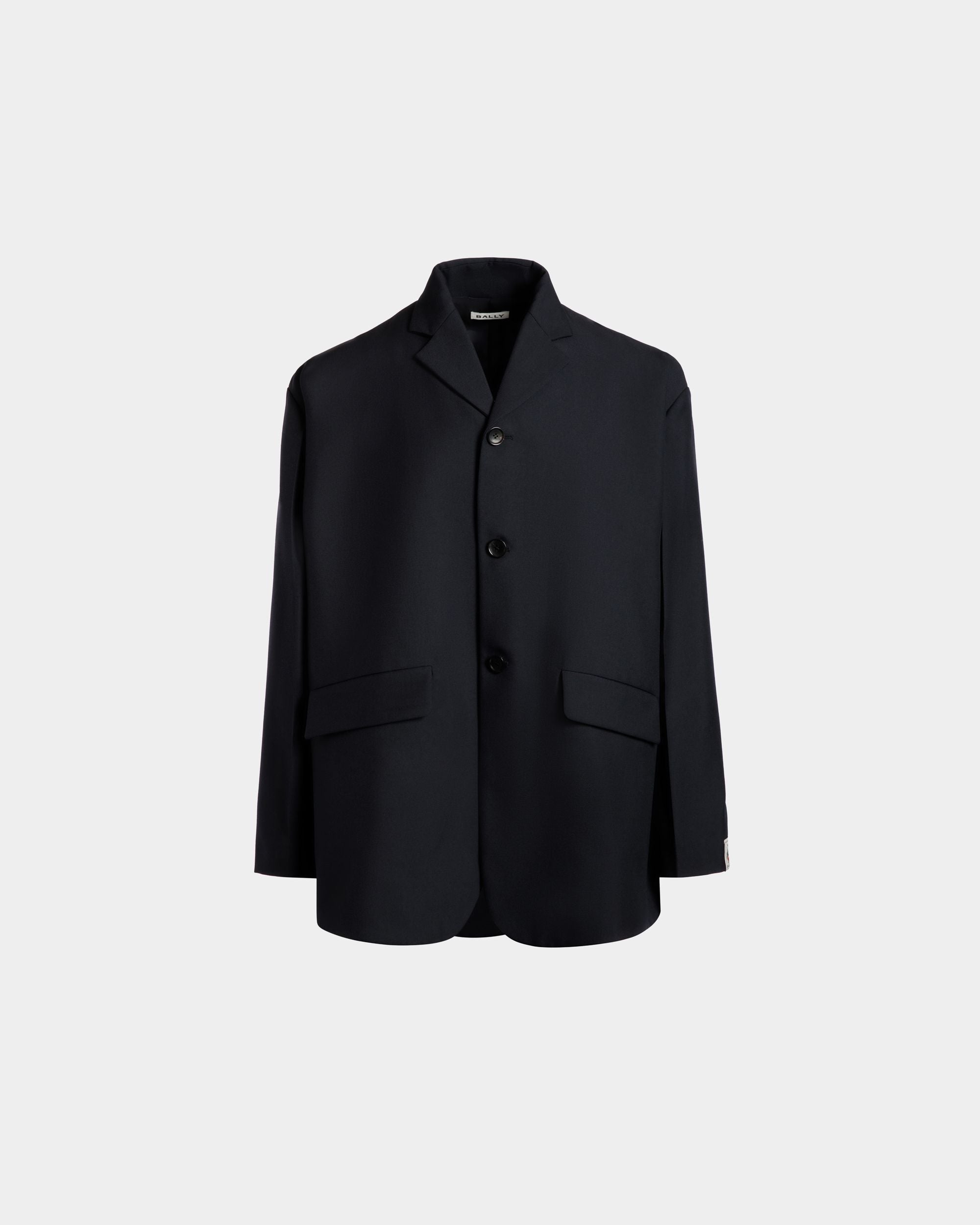 Blazer En Laine Mélangée Navy Blue - Homme - Bally - 01