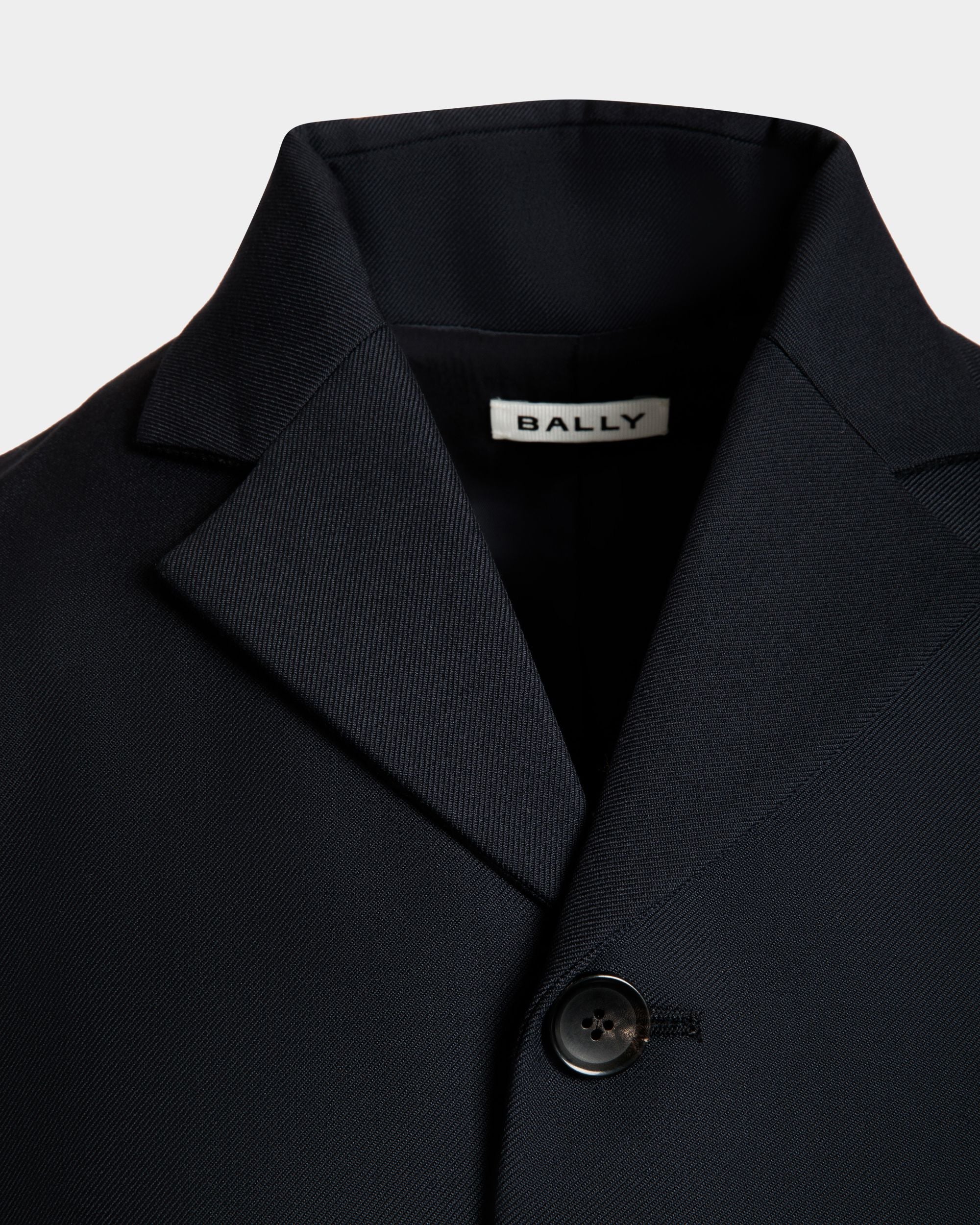 Blazer En Laine Mélangée Navy Blue - Homme - Bally - 04