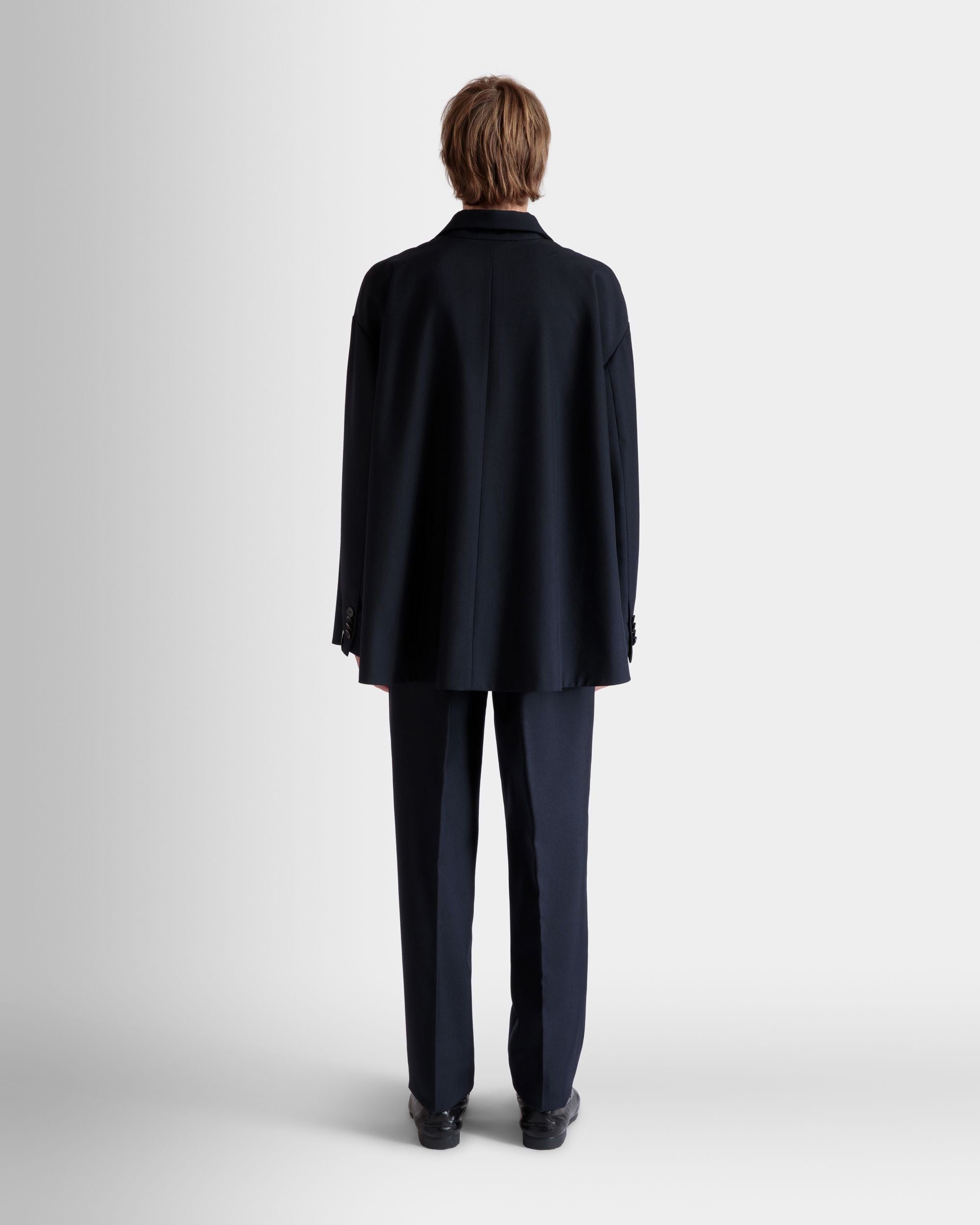 Blazer En Laine Mélangée Navy Blue - Homme - Bally - 06