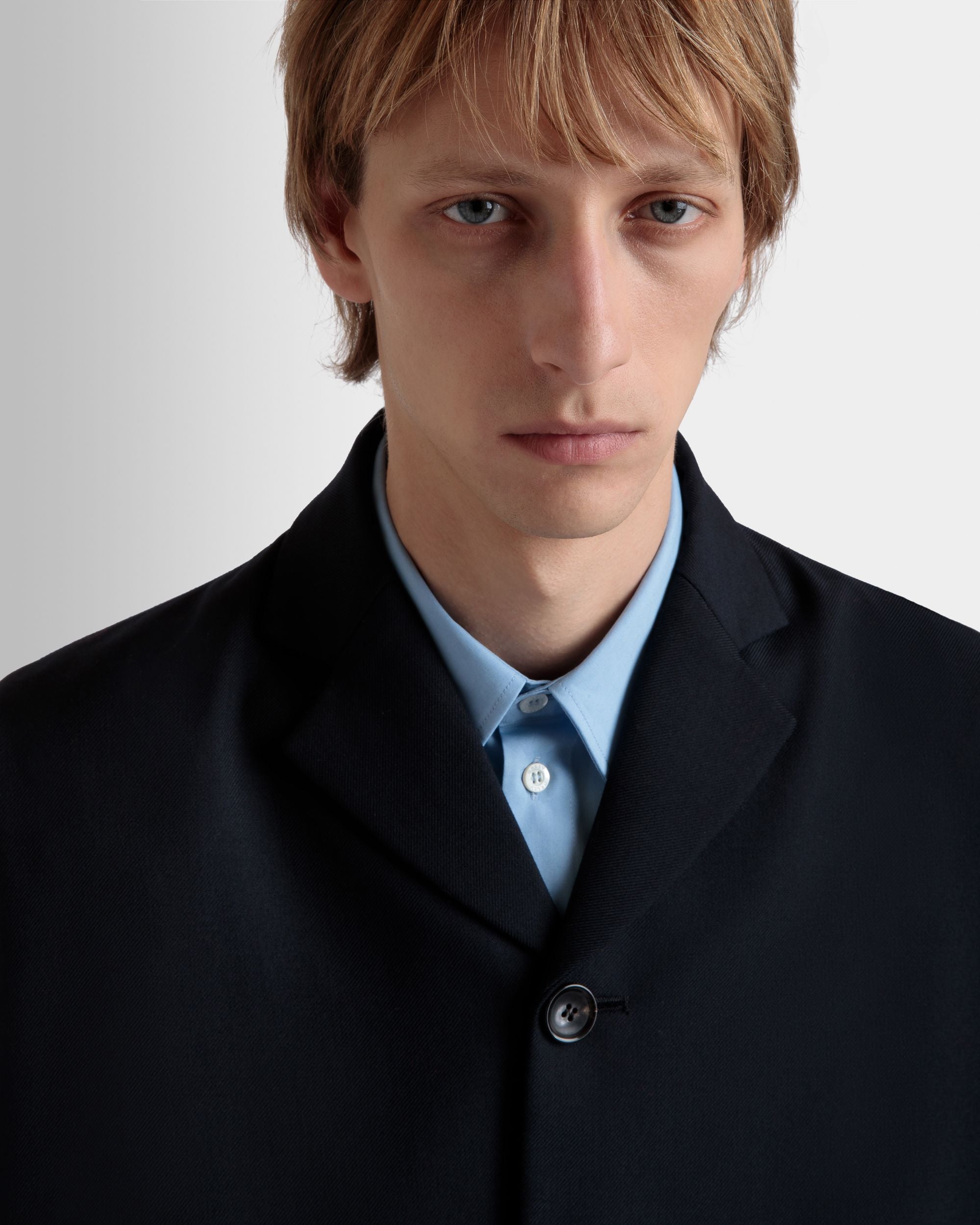 Blazer En Laine Mélangée Navy Blue - Homme - Bally - 08
