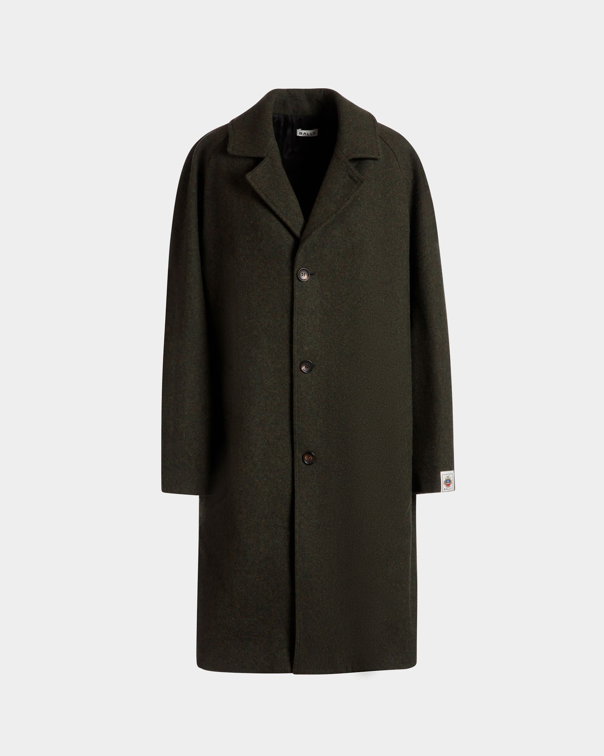Manteau Droit En Laine Vert Foncé - Homme - Bally - 01