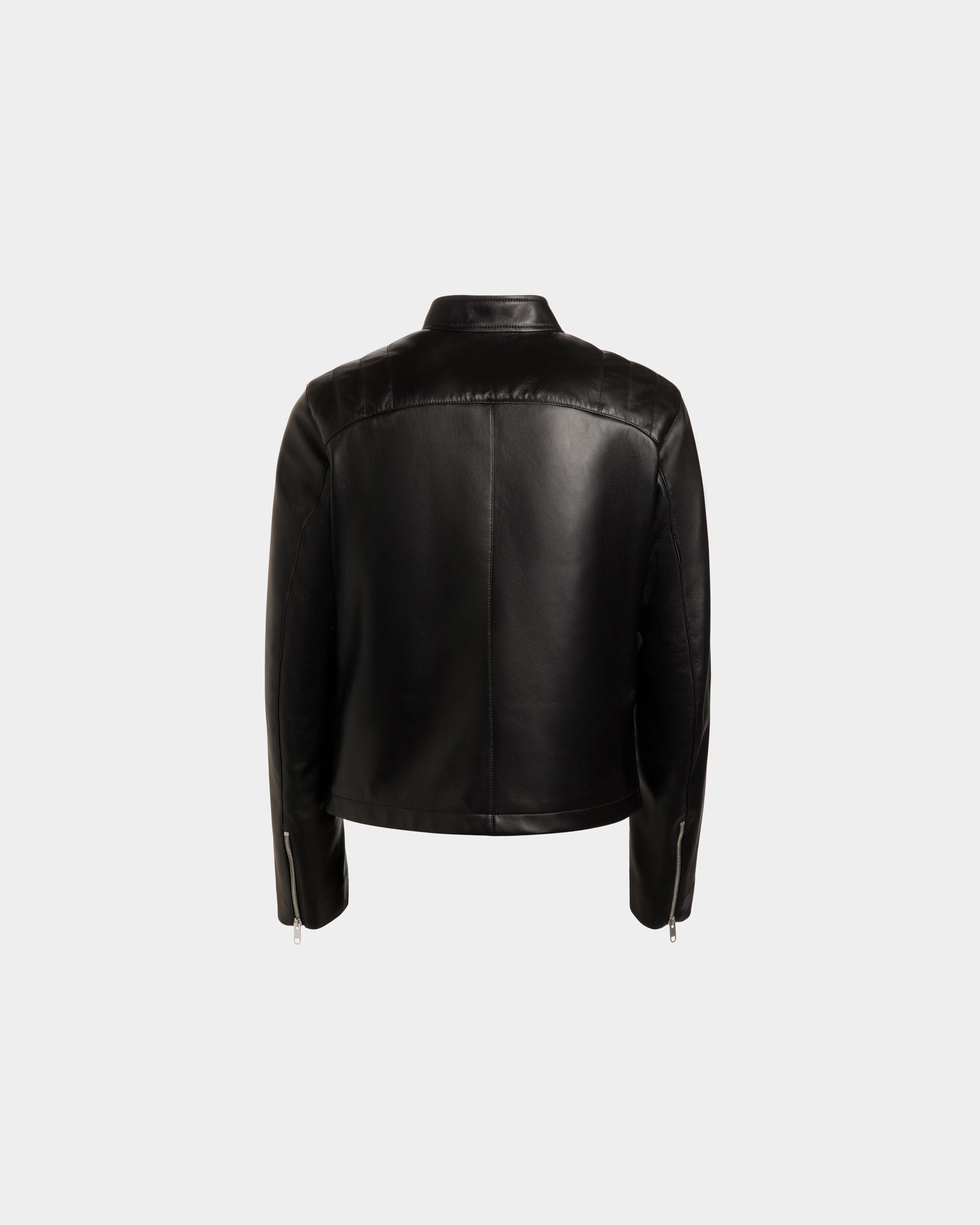 Blouson De Motard En Cuir Noir - Homme - Bally - 07