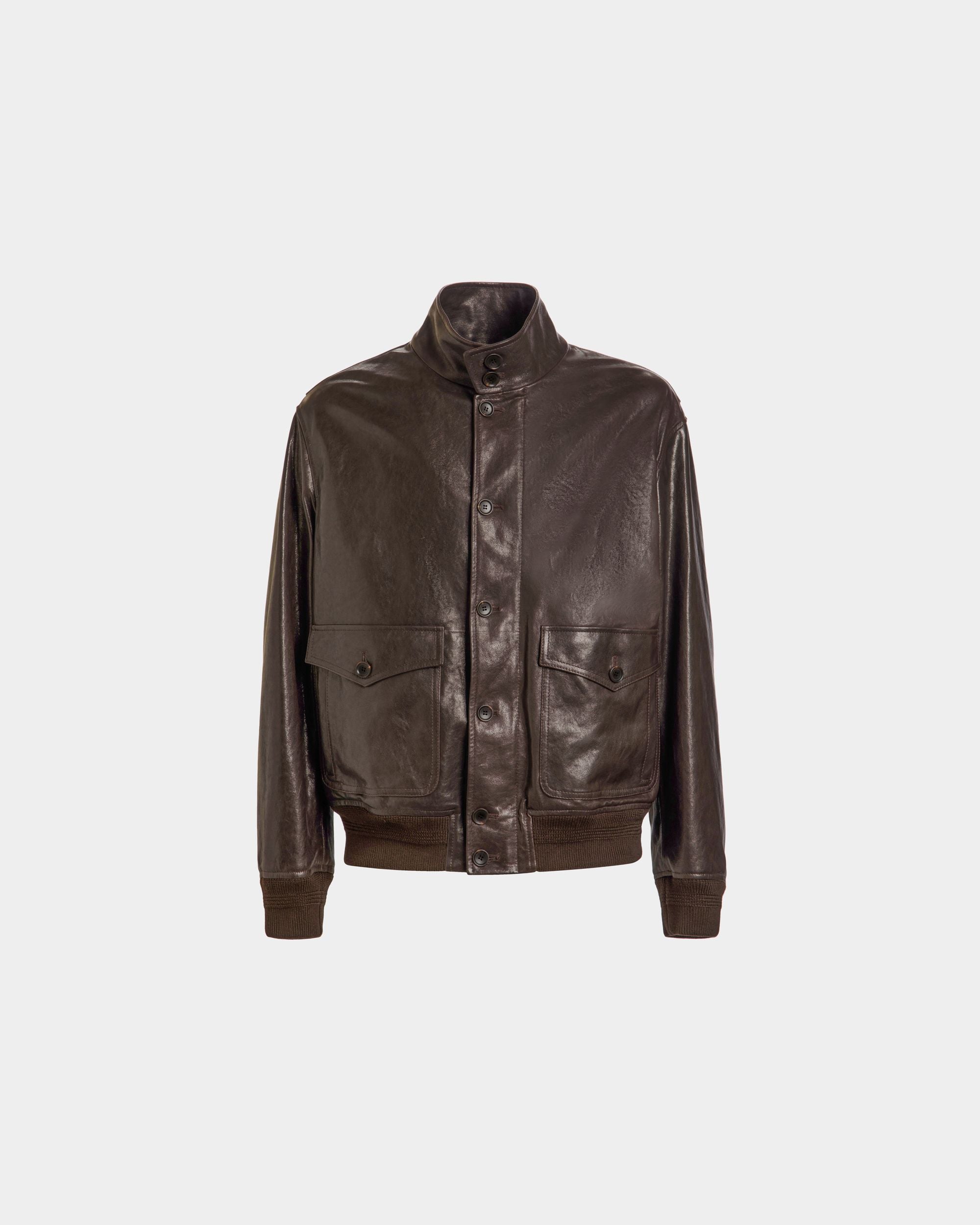 Bomber En Cuir Ebano - Homme - Bally - 01