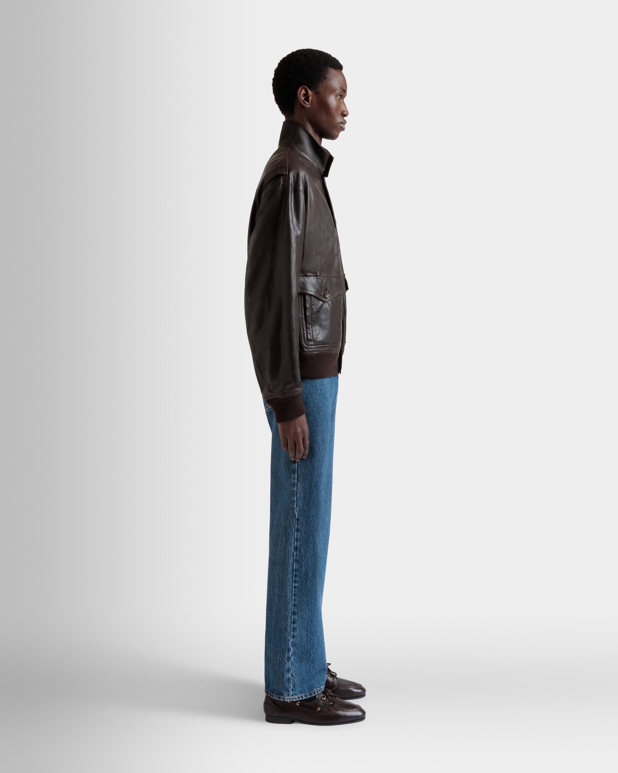 Bomber En Cuir Ebano - Homme - Bally - 05