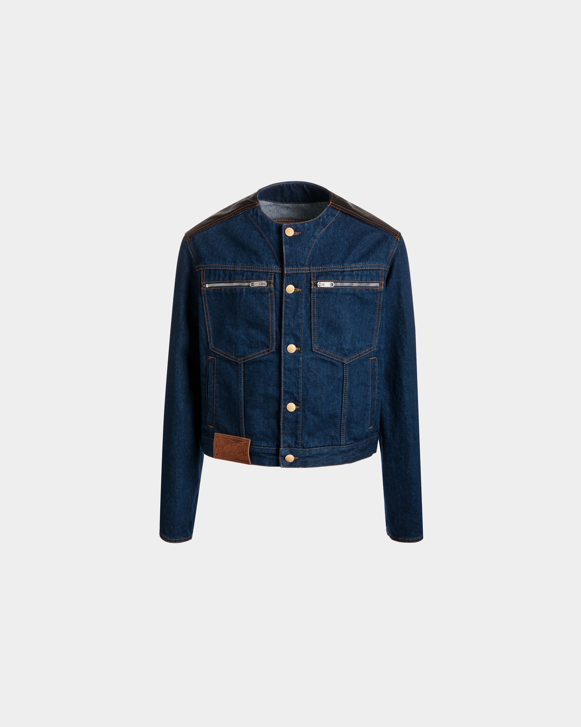 Veste Trucker En Coton Navy Blue - Homme - Bally - 01