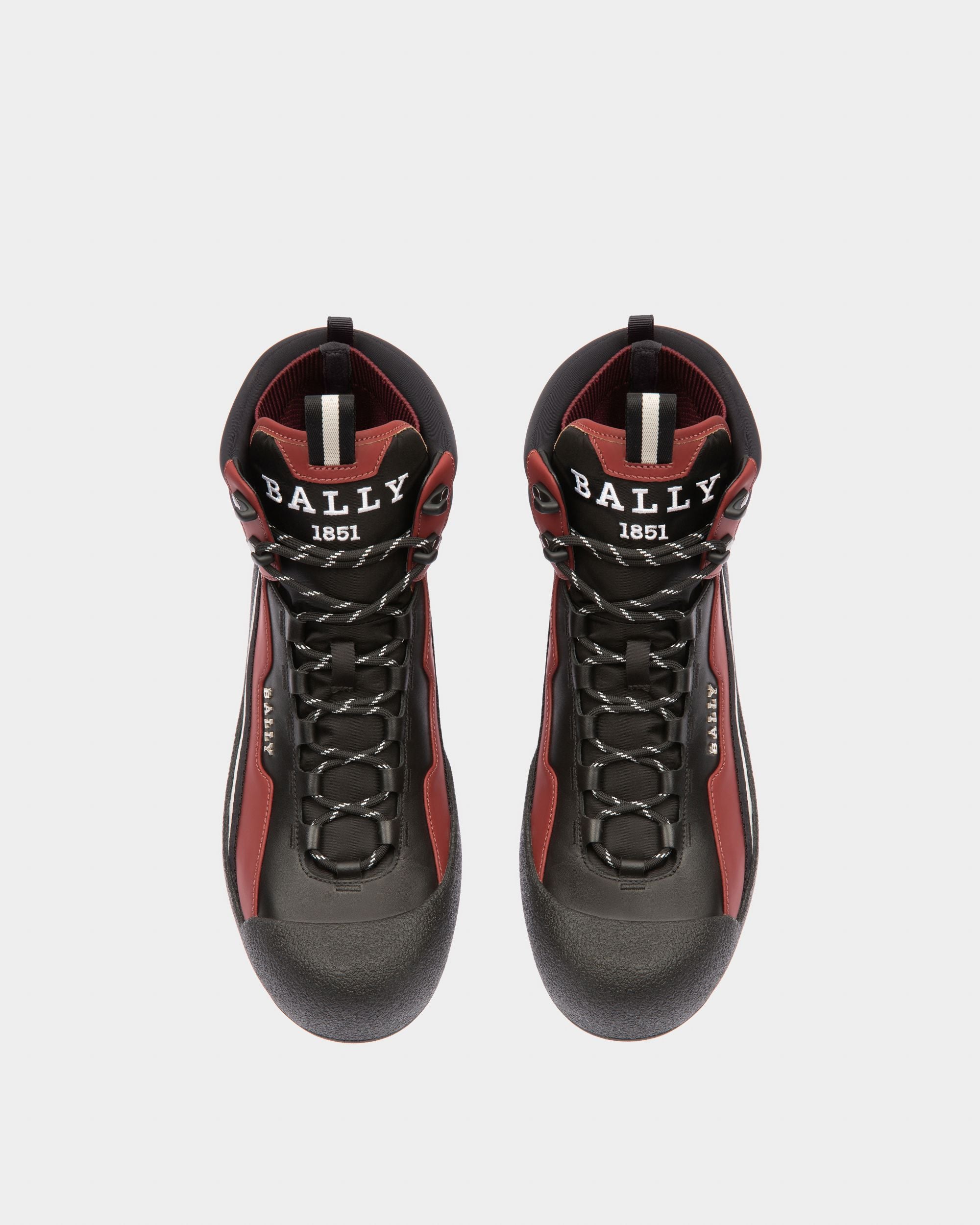 Clyde Bottes De Neige En Cuir Rouge Et Noir Héritage - Homme - Bally - 02