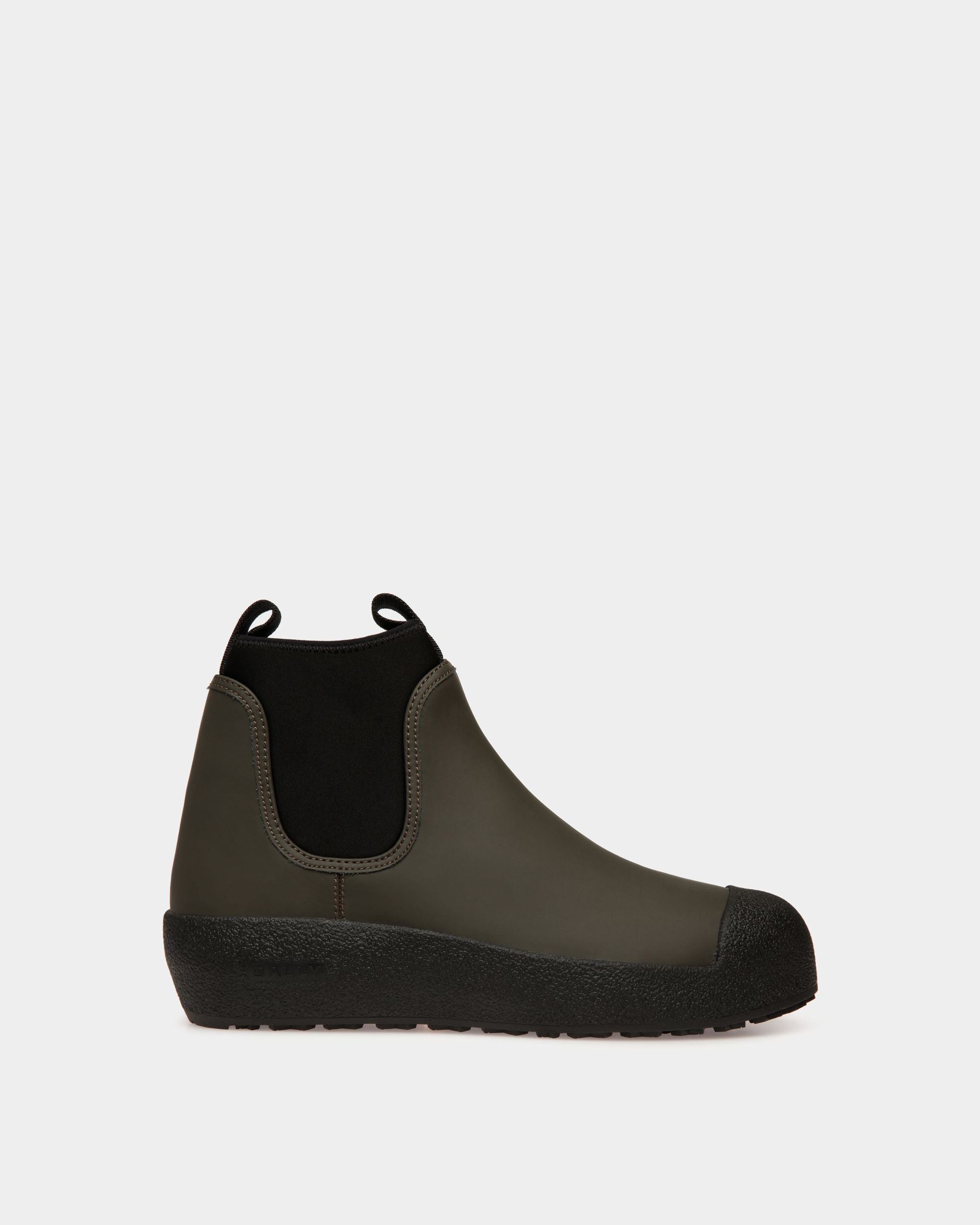 Bottine Bally Curling En Cuir Caoutchouté Military Green - Homme - Bally - 01