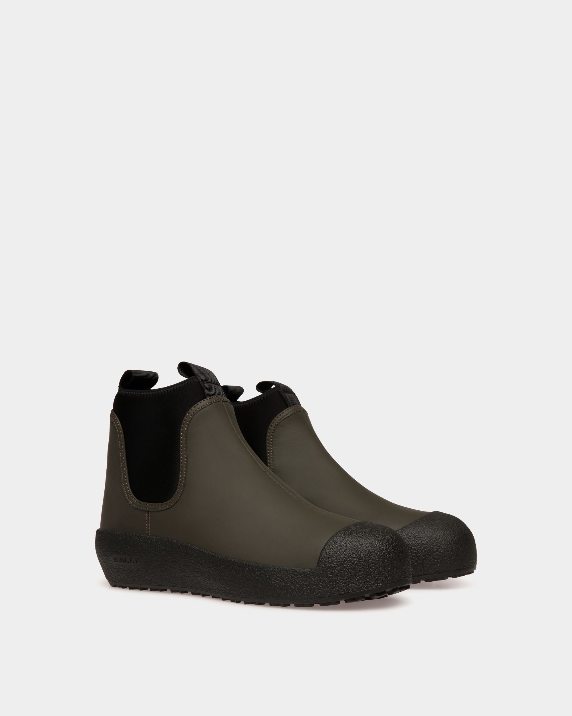Bottine Bally Curling En Cuir Caoutchouté Military Green - Homme - Bally - 03