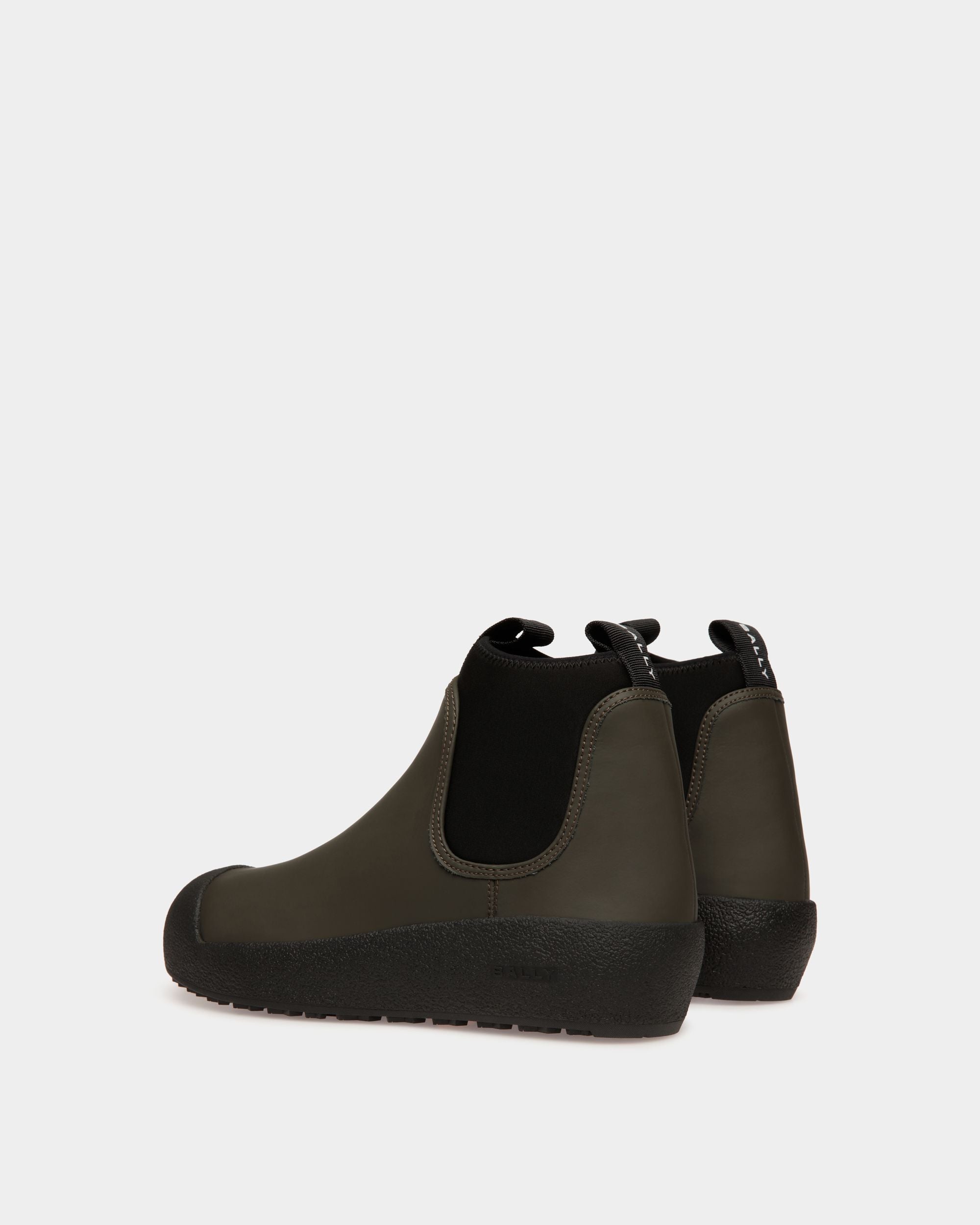 Bottine Bally Curling En Cuir Caoutchouté Military Green - Homme - Bally - 04