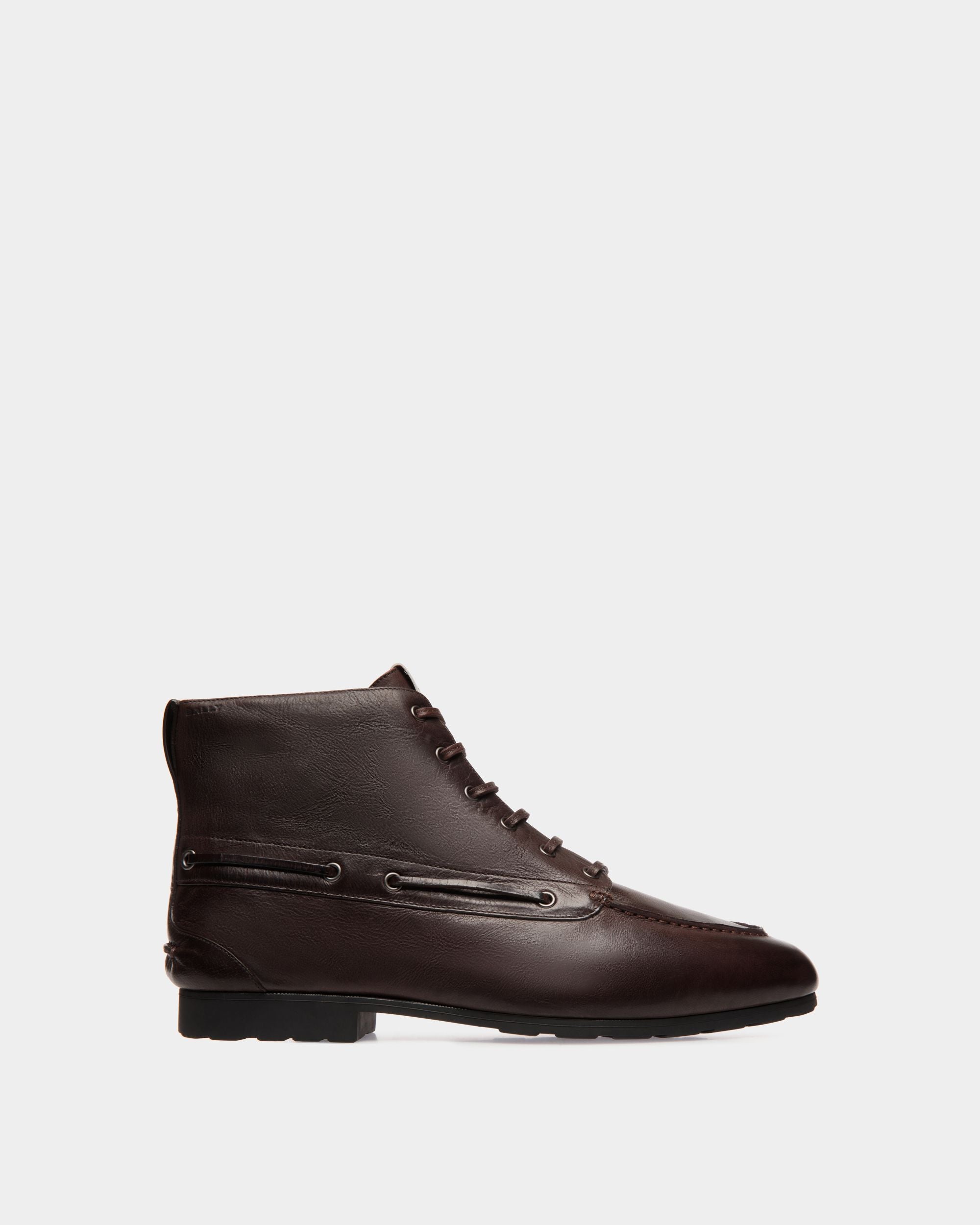 Bottine De La Capsule D’hiver En Cuir Ebano - Homme - Bally - 01