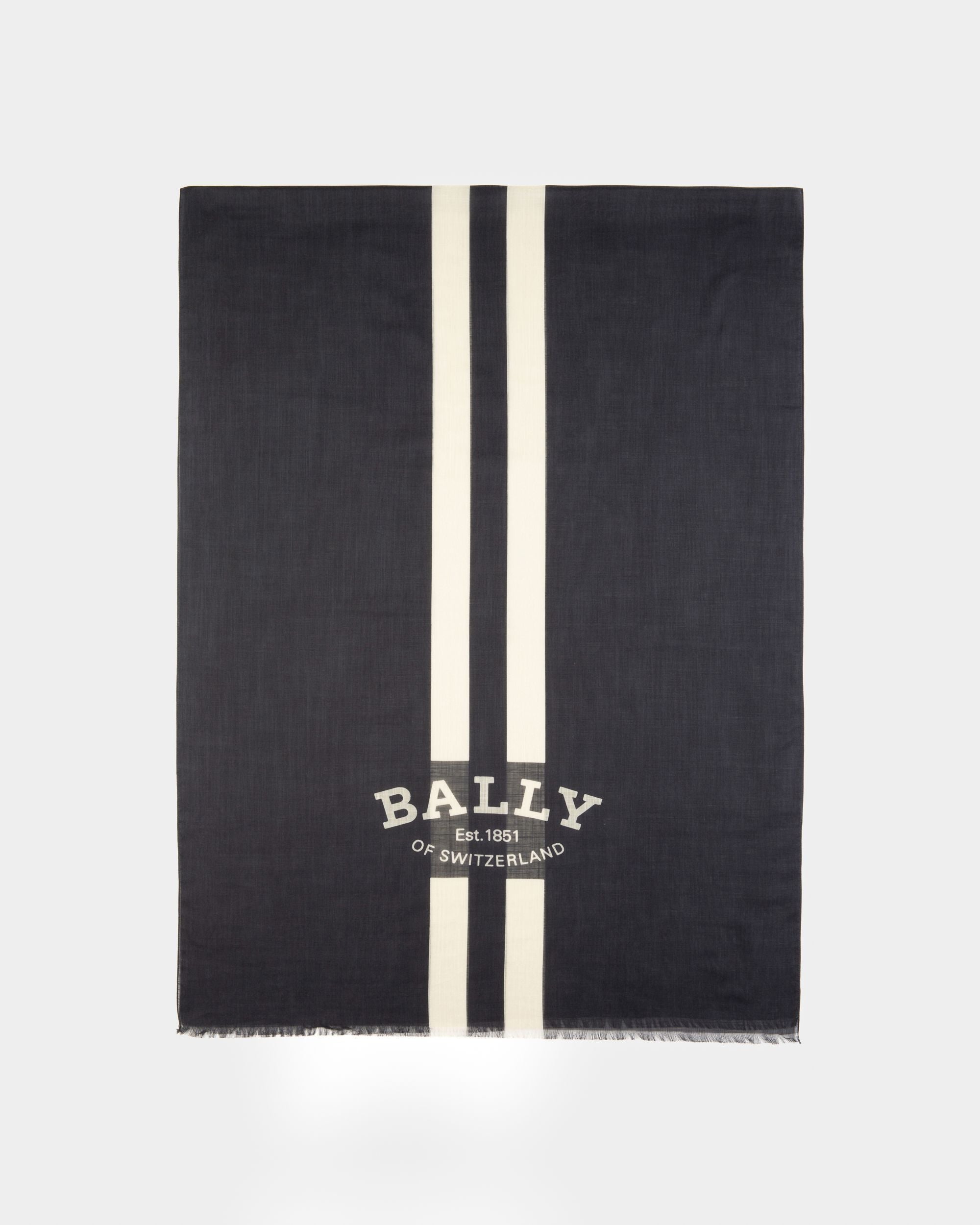 Écharpe En Coton Bleu Marine - Homme - Bally - 01