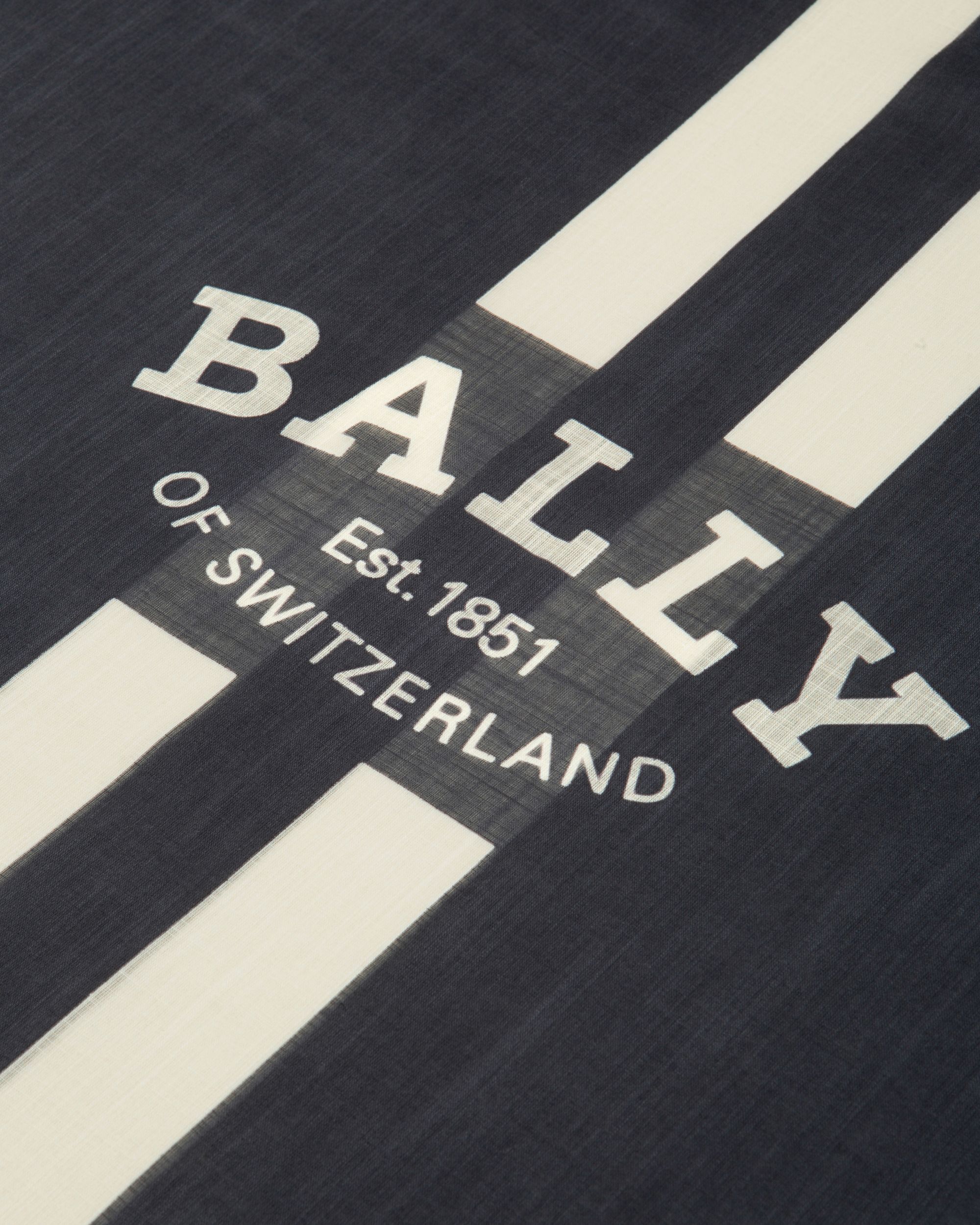 Écharpe En Coton Bleu Marine - Homme - Bally - 02