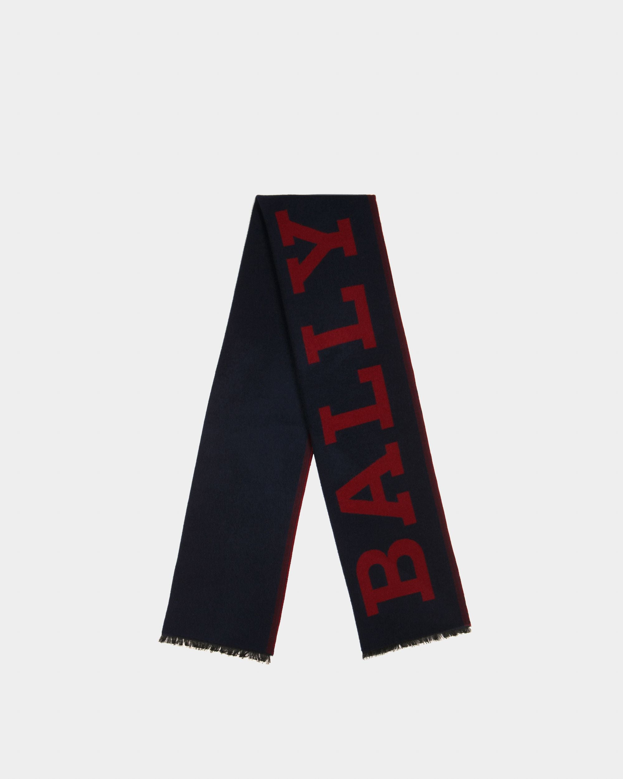 Écharpe En Laine Mélangée Bleu Marine - Homme - Bally - 01