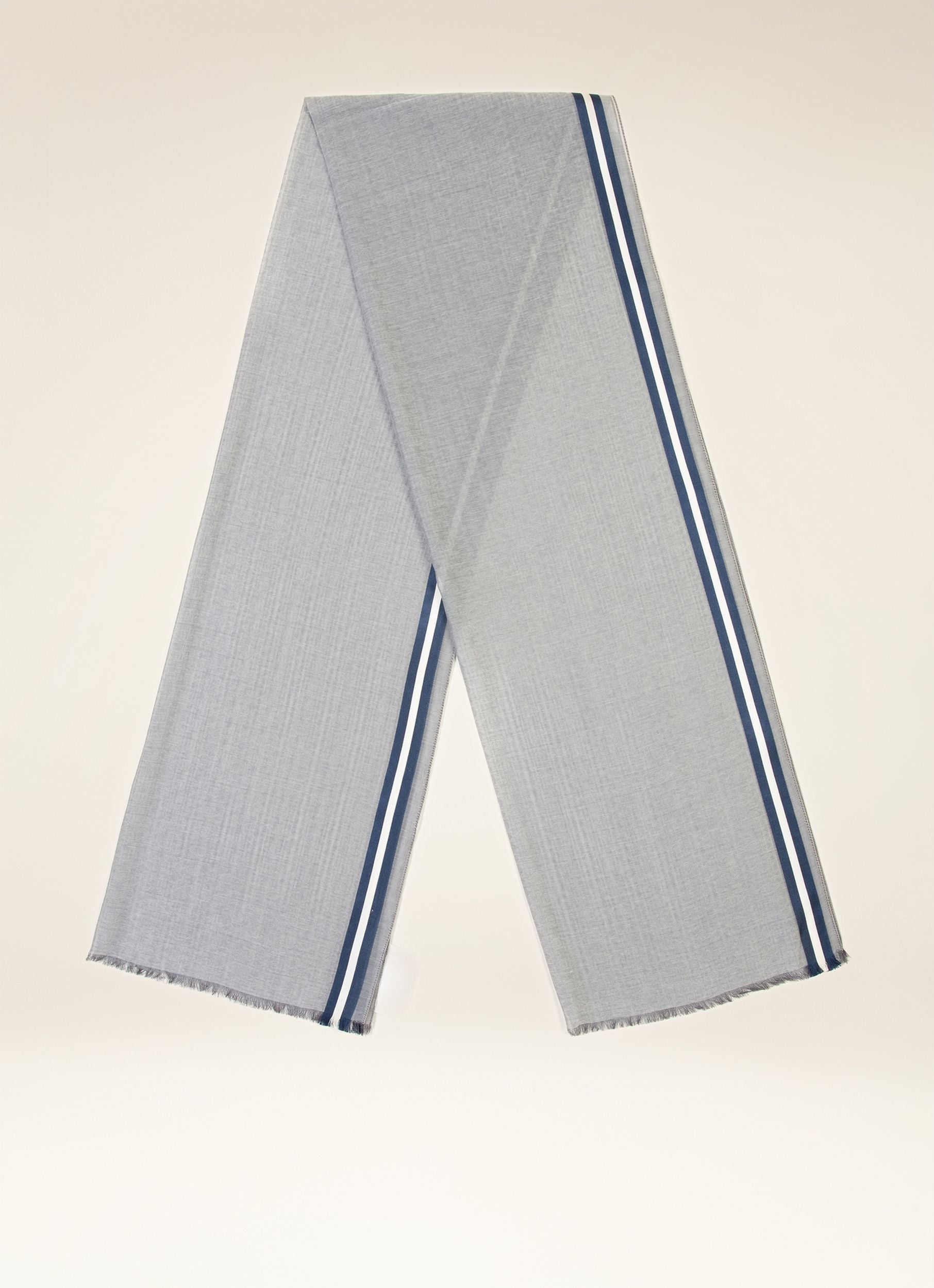 Écharpe En Coton Et Soie Grise - Homme - Bally - 01