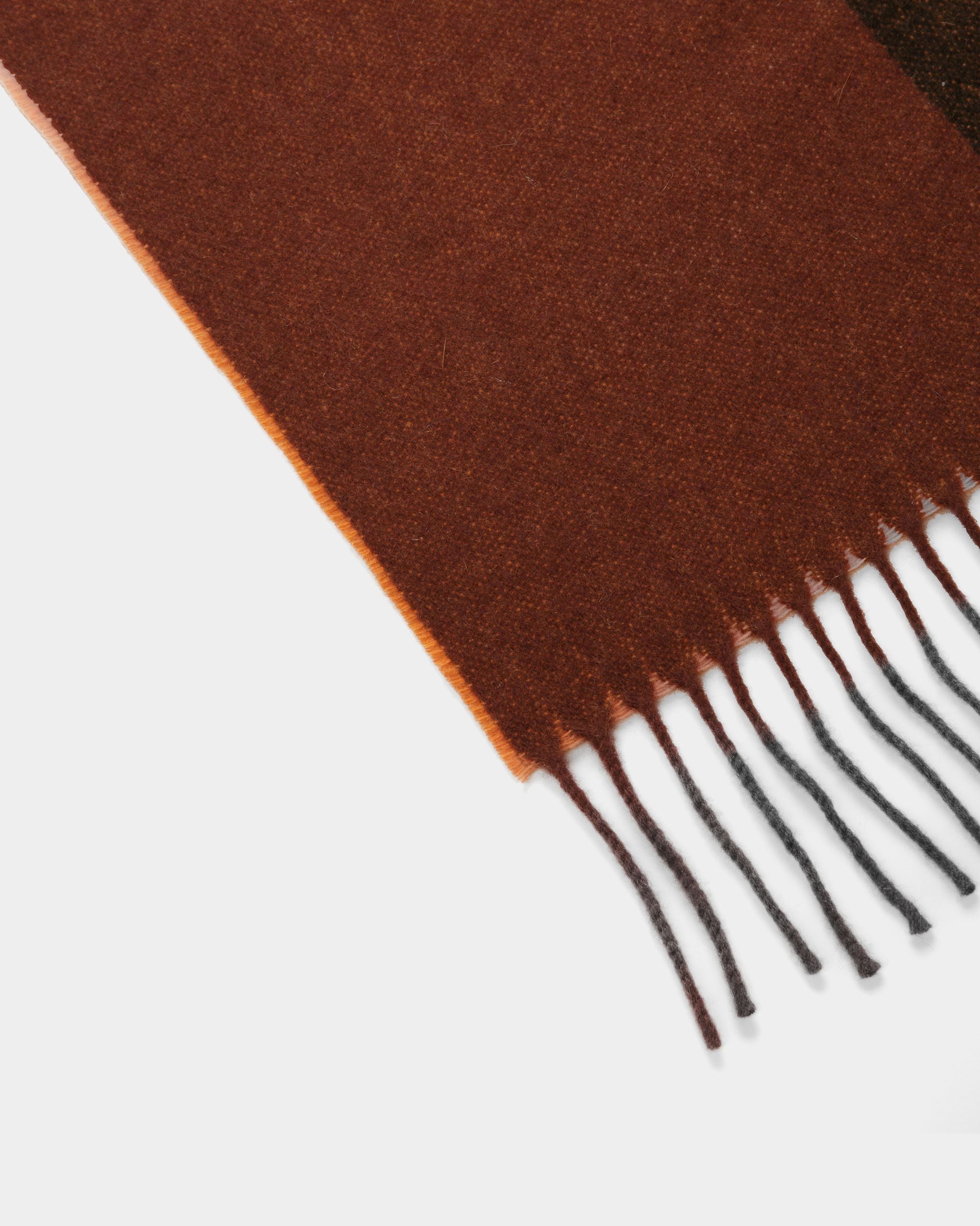 Écharpe bicolore avec logo En tissu marron - Homme - Bally - 02