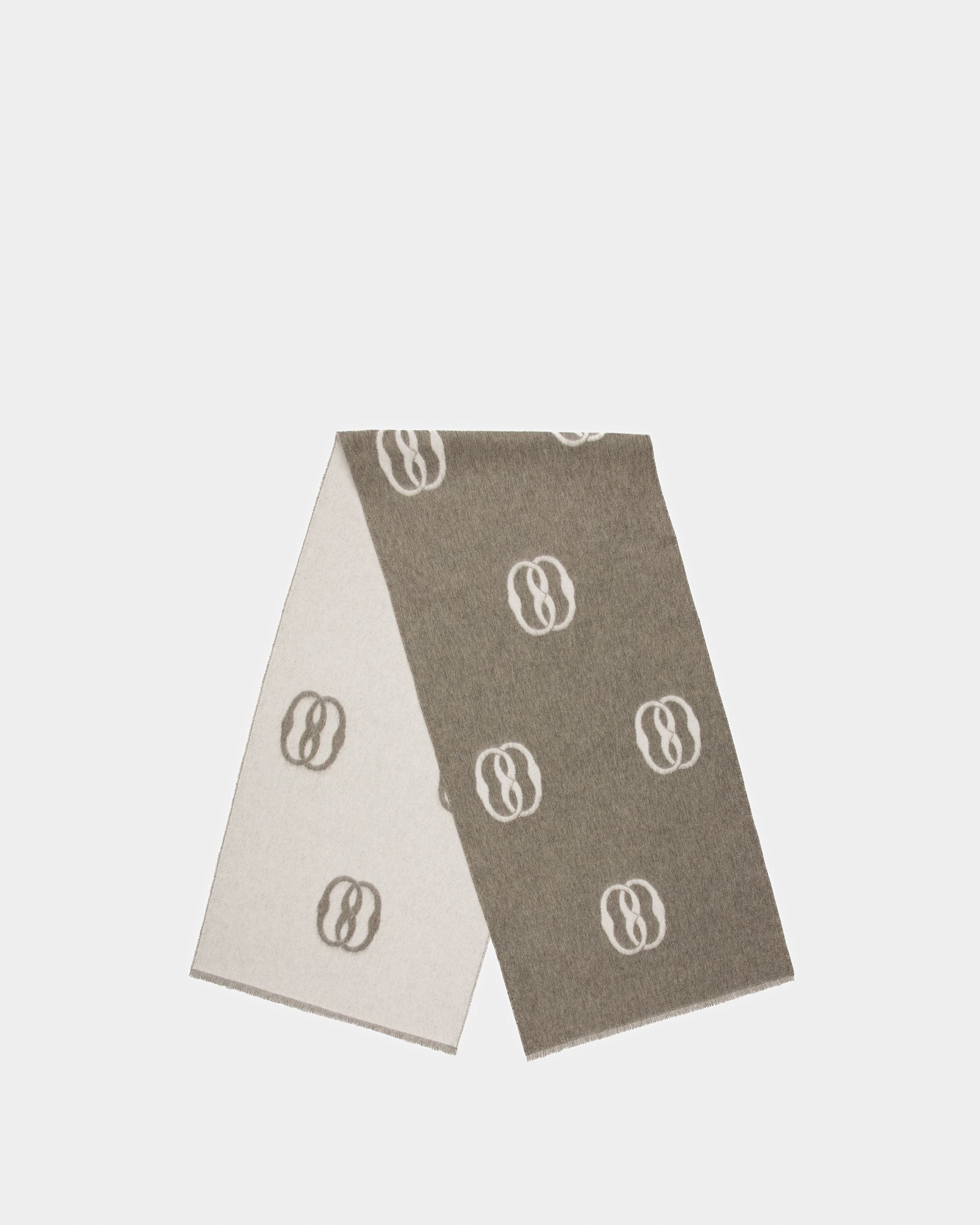 Écharpe Emblem En Laine Gris Pierre Et Ivoire - Homme - Bally - 01