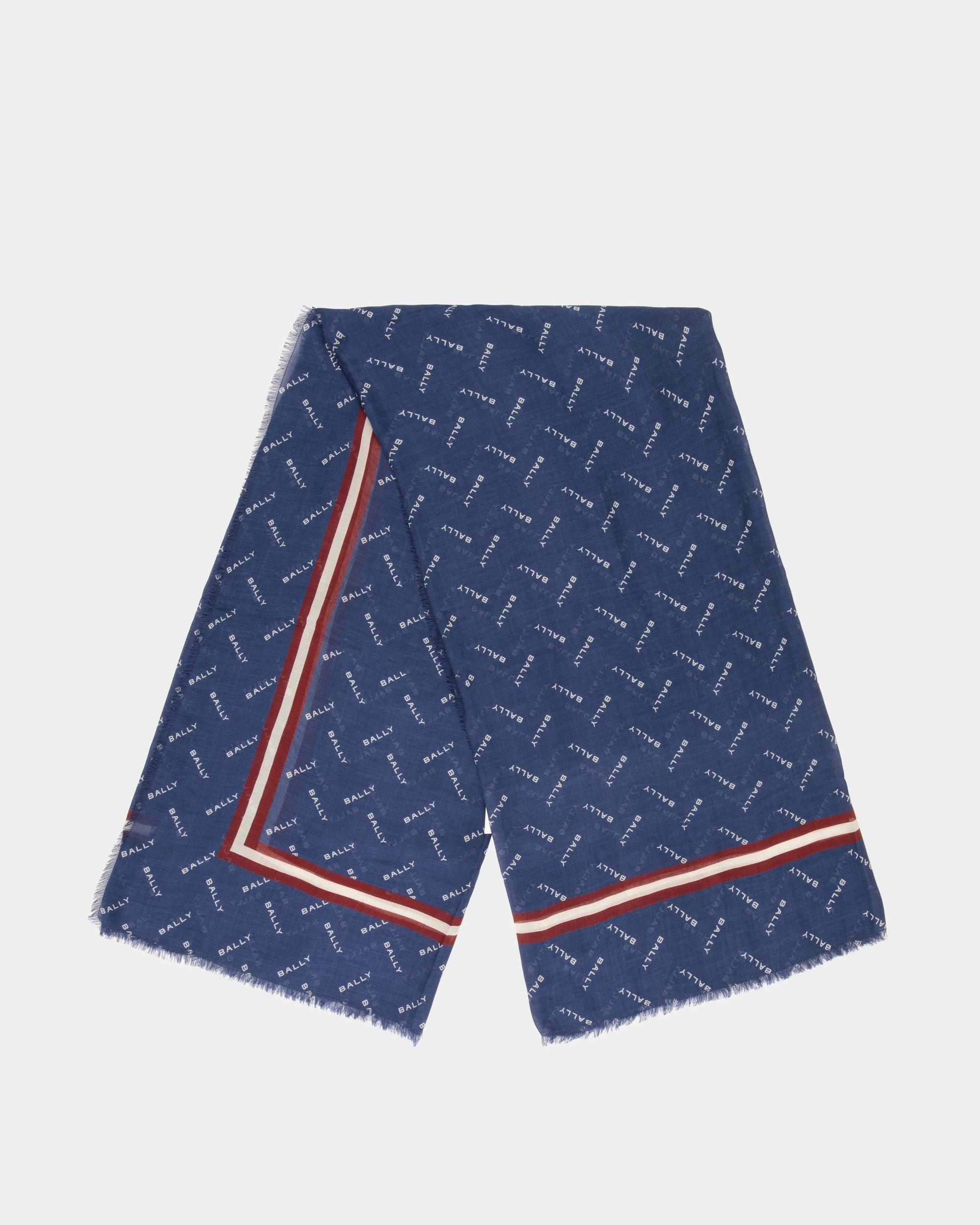 Écharpe Bleue Avec Motif Pattern - Homme - Bally - 01