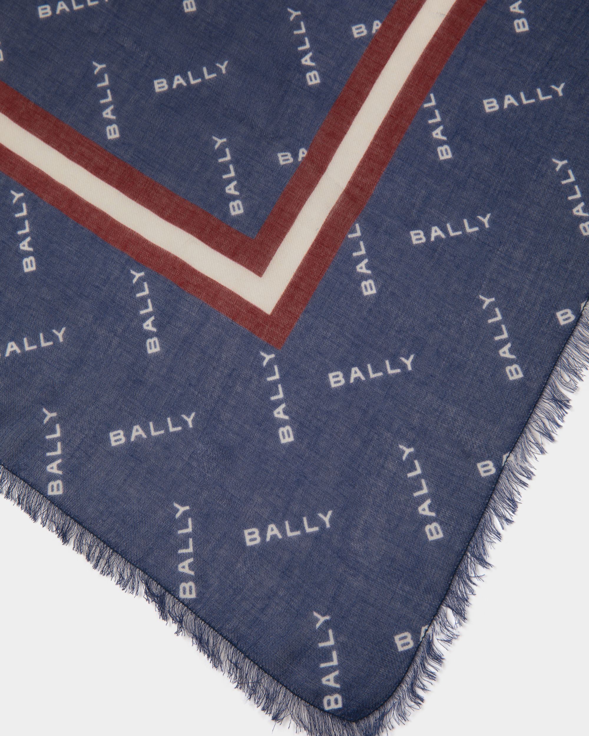 Écharpe Bleue Avec Motif Pattern - Homme - Bally - 02
