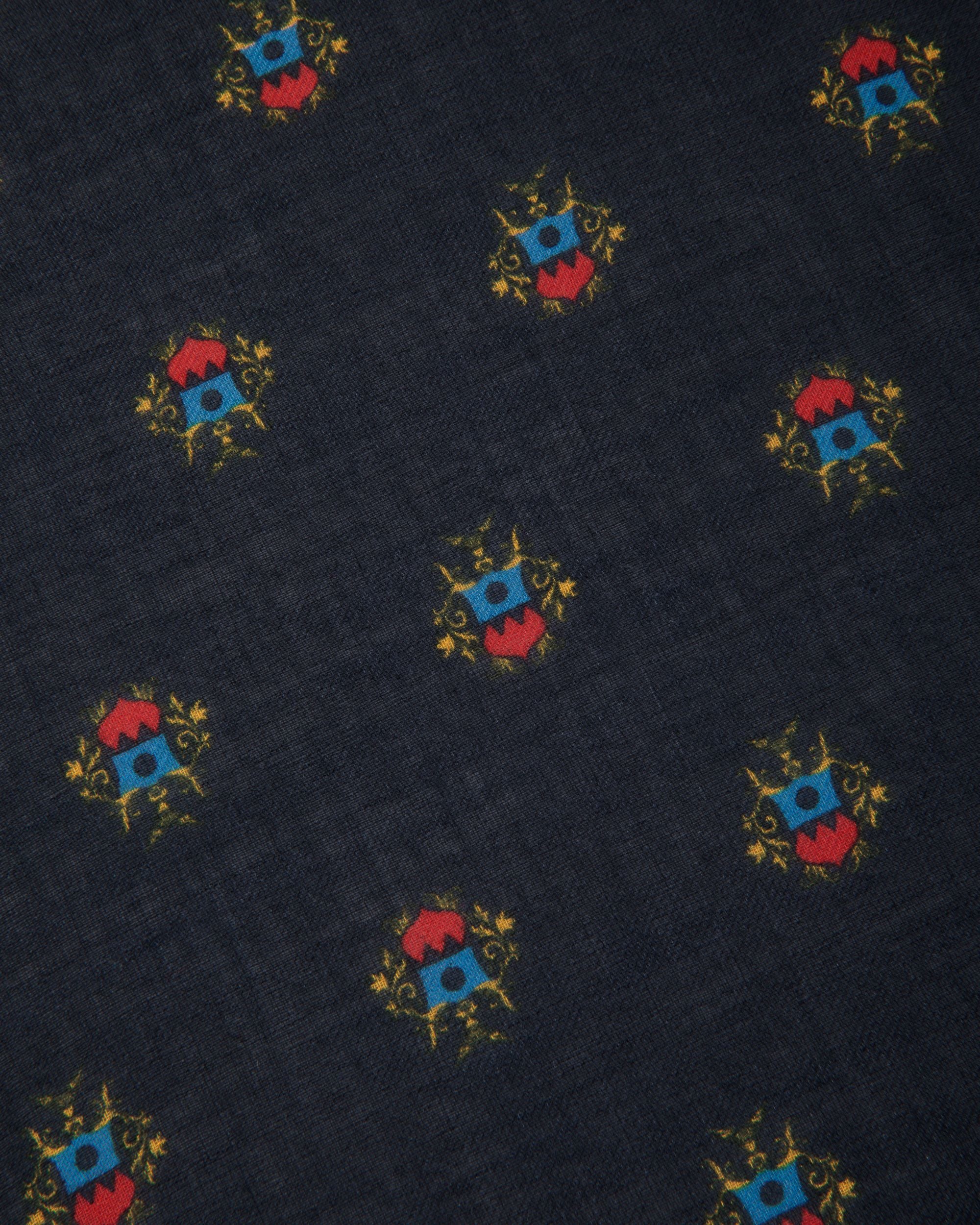 Écharpe Avec Imprimé Bally Crest All-Over En Modal Et Cachemire Navy Blue - Homme - Bally - 03