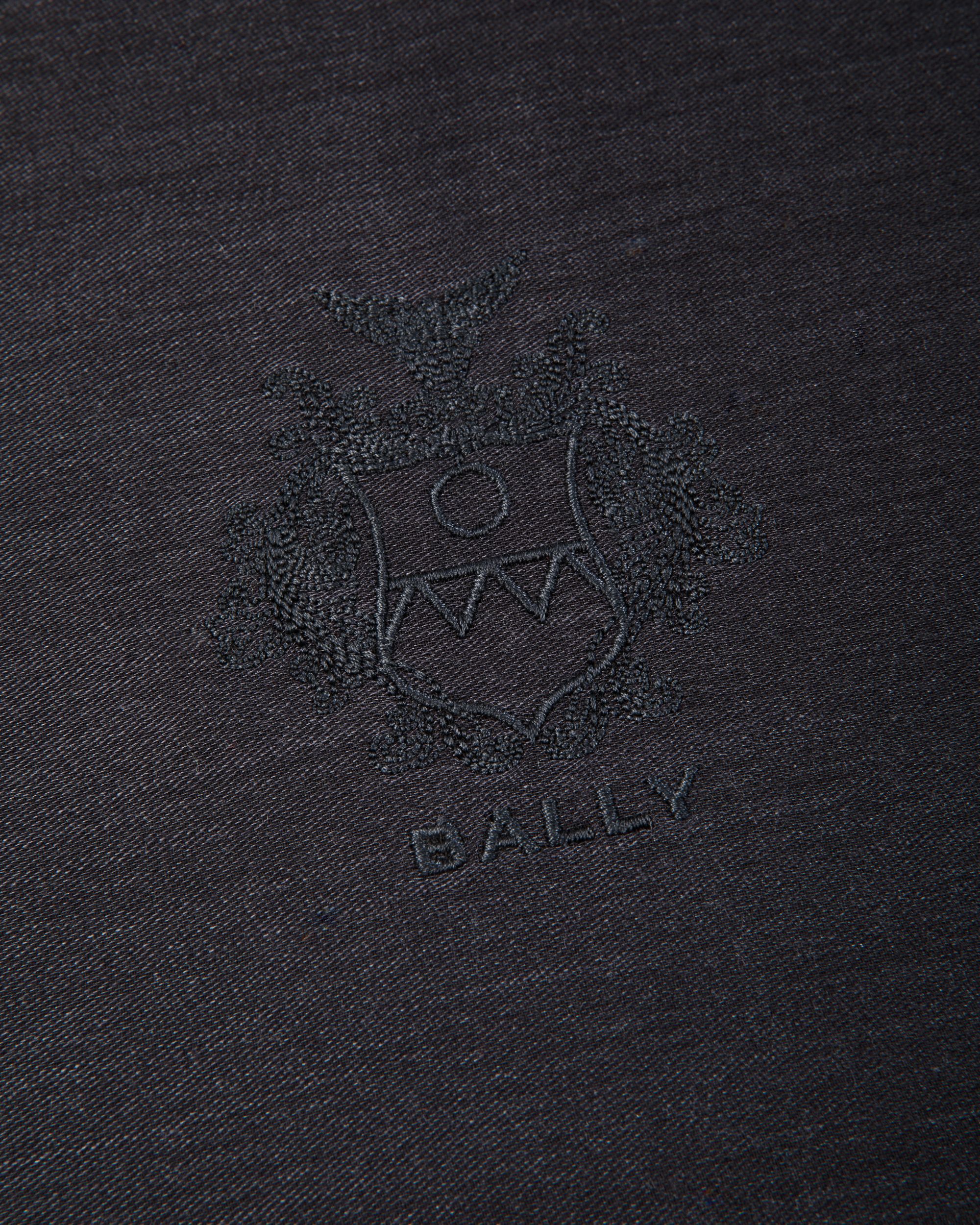 Écharpe Avec Détail Bally Crest En Soie Et Cachemire Navy Blue - Homme - Bally - 03