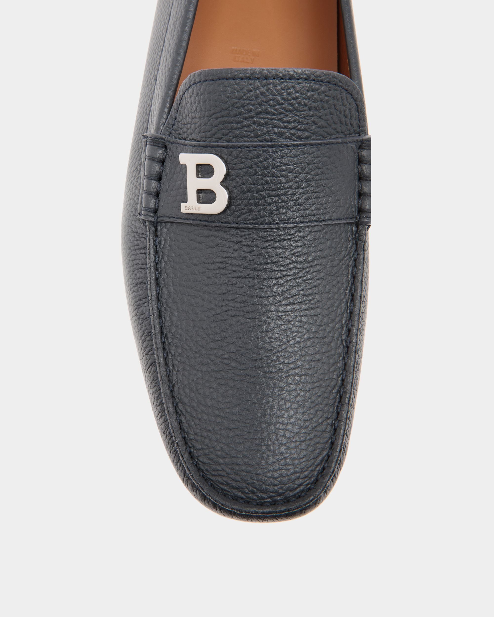 Chaussure Driver En Cuir Grainé Bleu - Homme - Bally - 05