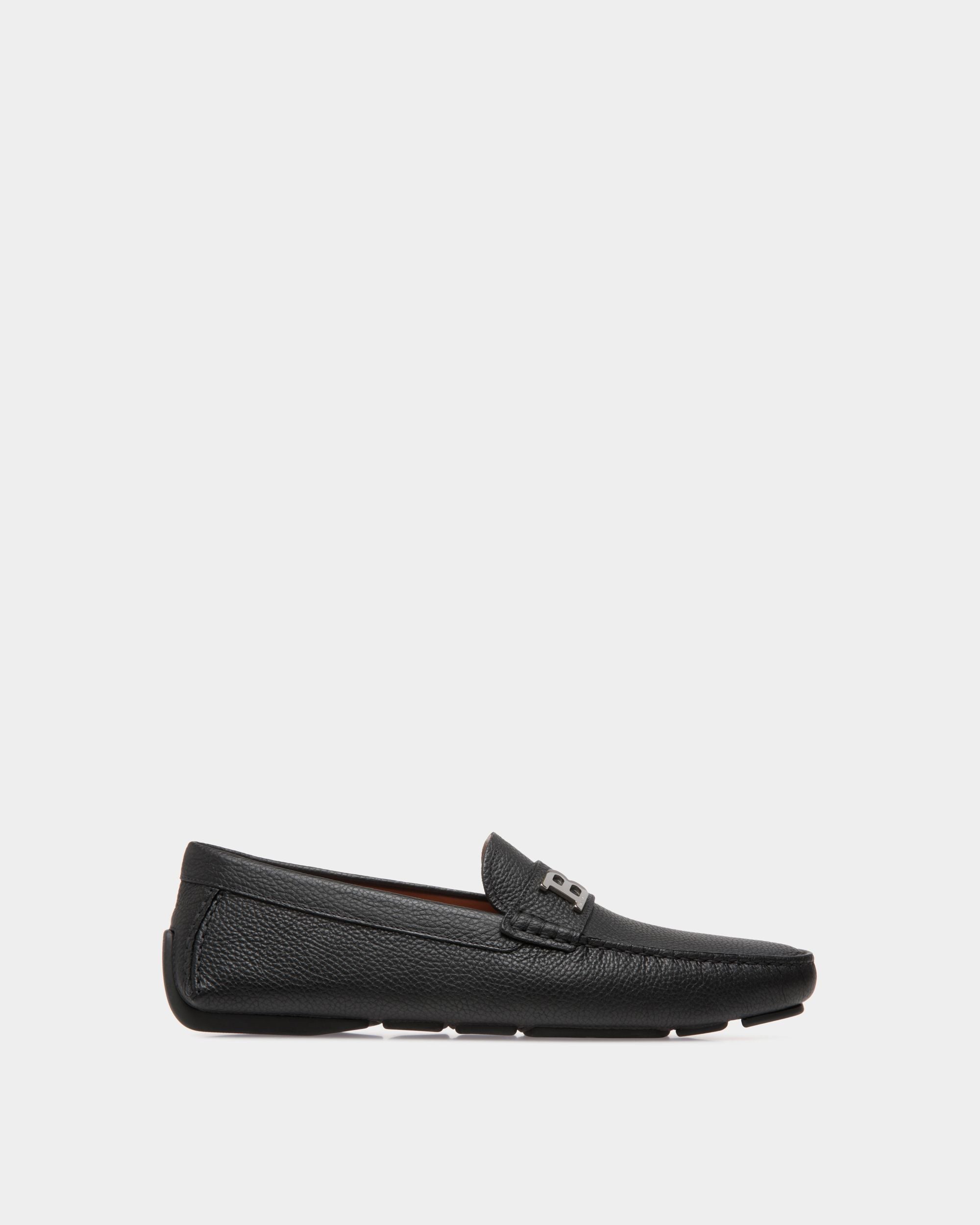 Chaussure Driver En Cuir Grainé Noir - Homme - Bally - 01