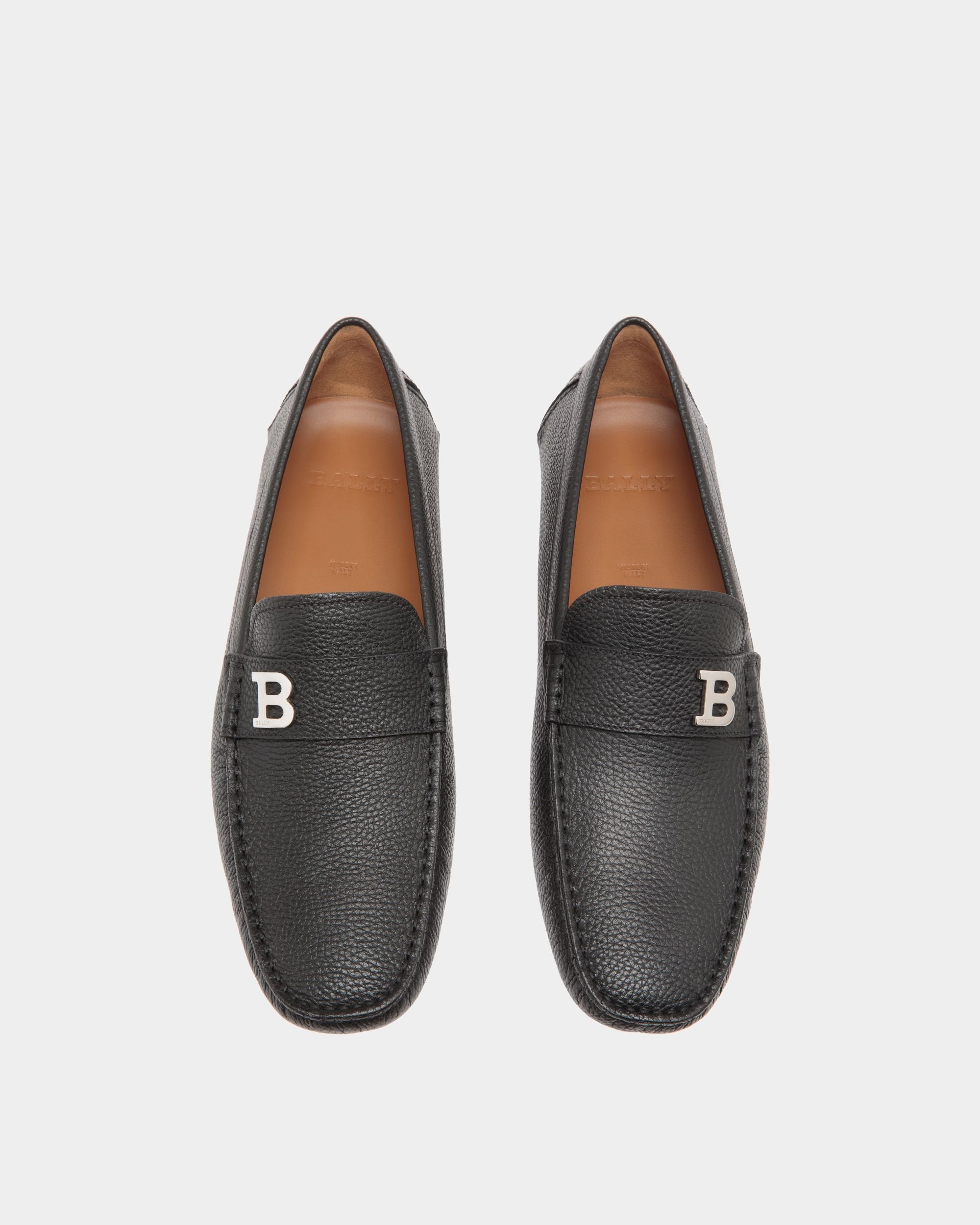Chaussure Driver En Cuir Grainé Noir - Homme - Bally - 04