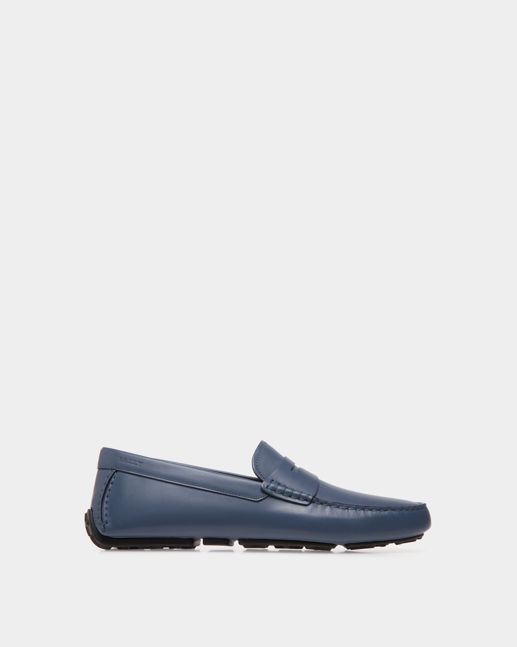 Chaussure Driver En Cuir Bleu - Homme - Bally - 01
