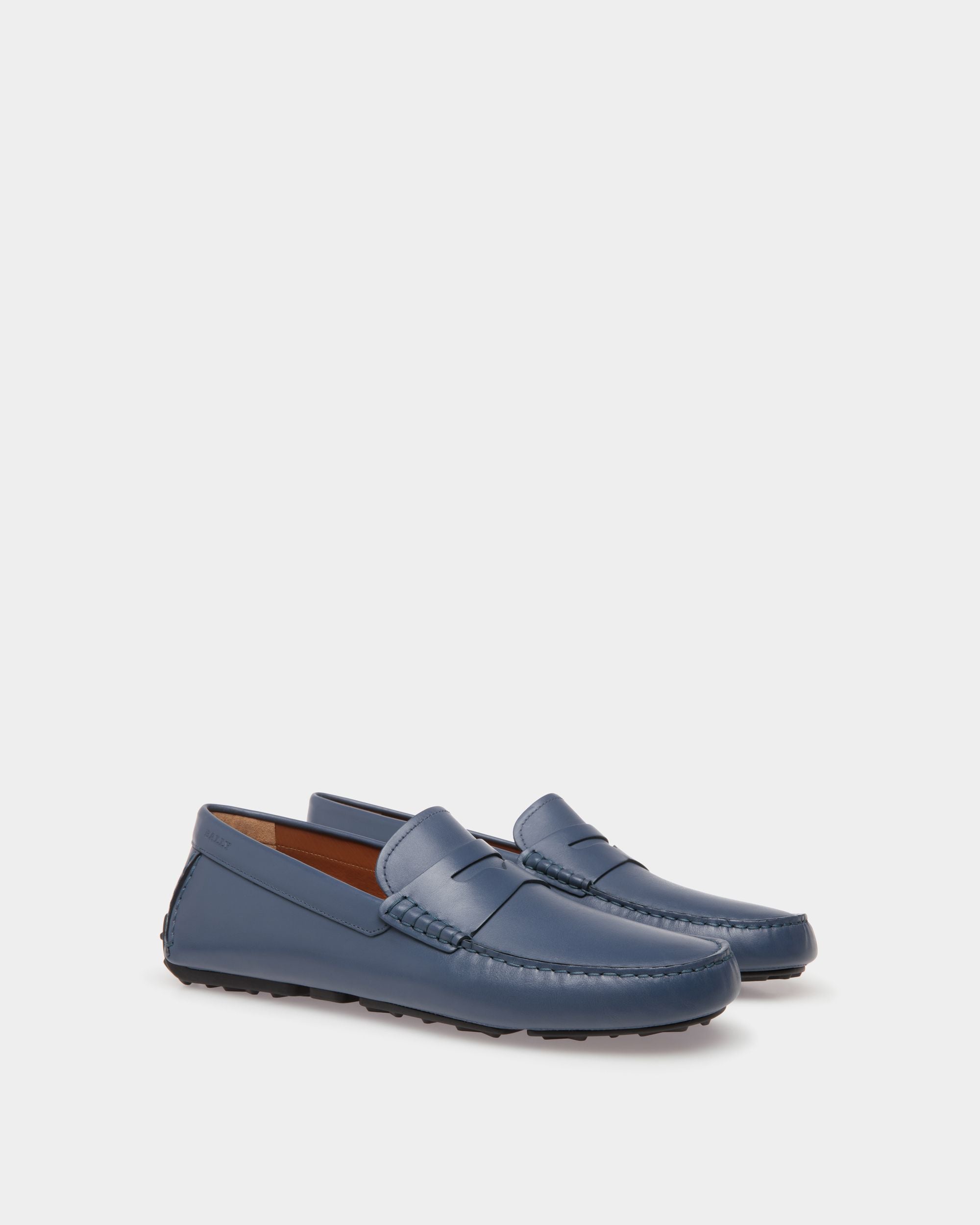 Chaussure Driver En Cuir Bleu - Homme - Bally - 02