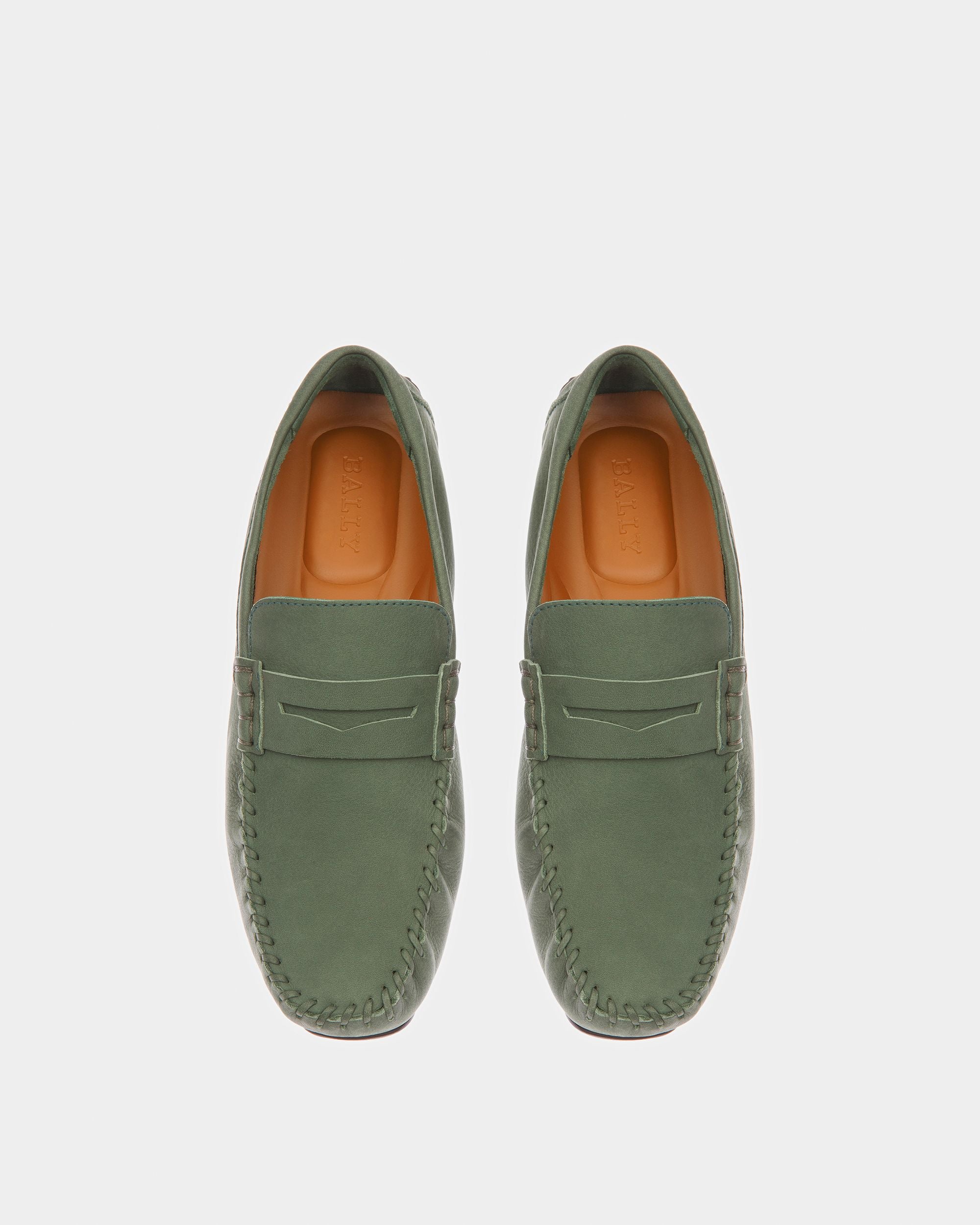 Pier Chaussures De Conduite En Cuir Sauge - Homme - Bally - 02