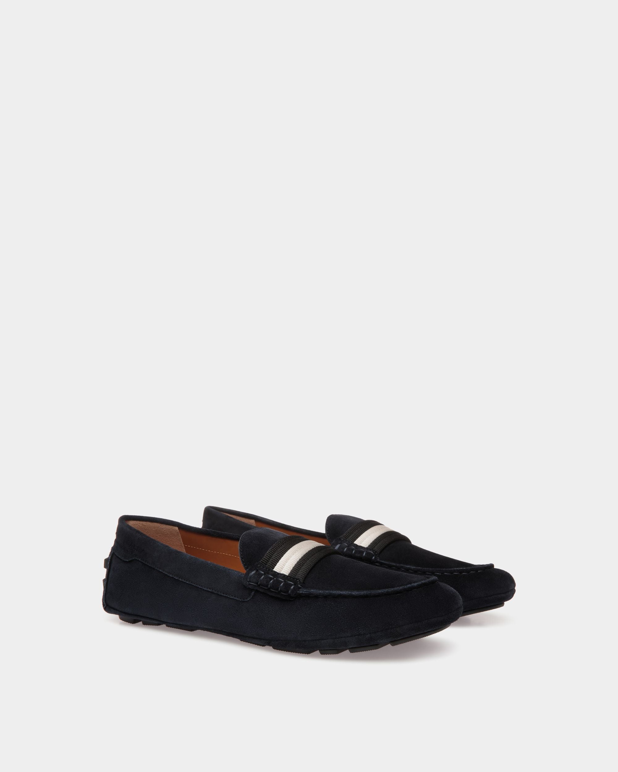Kerbs Drivers In Blue Leather - Homme - Bally - 02