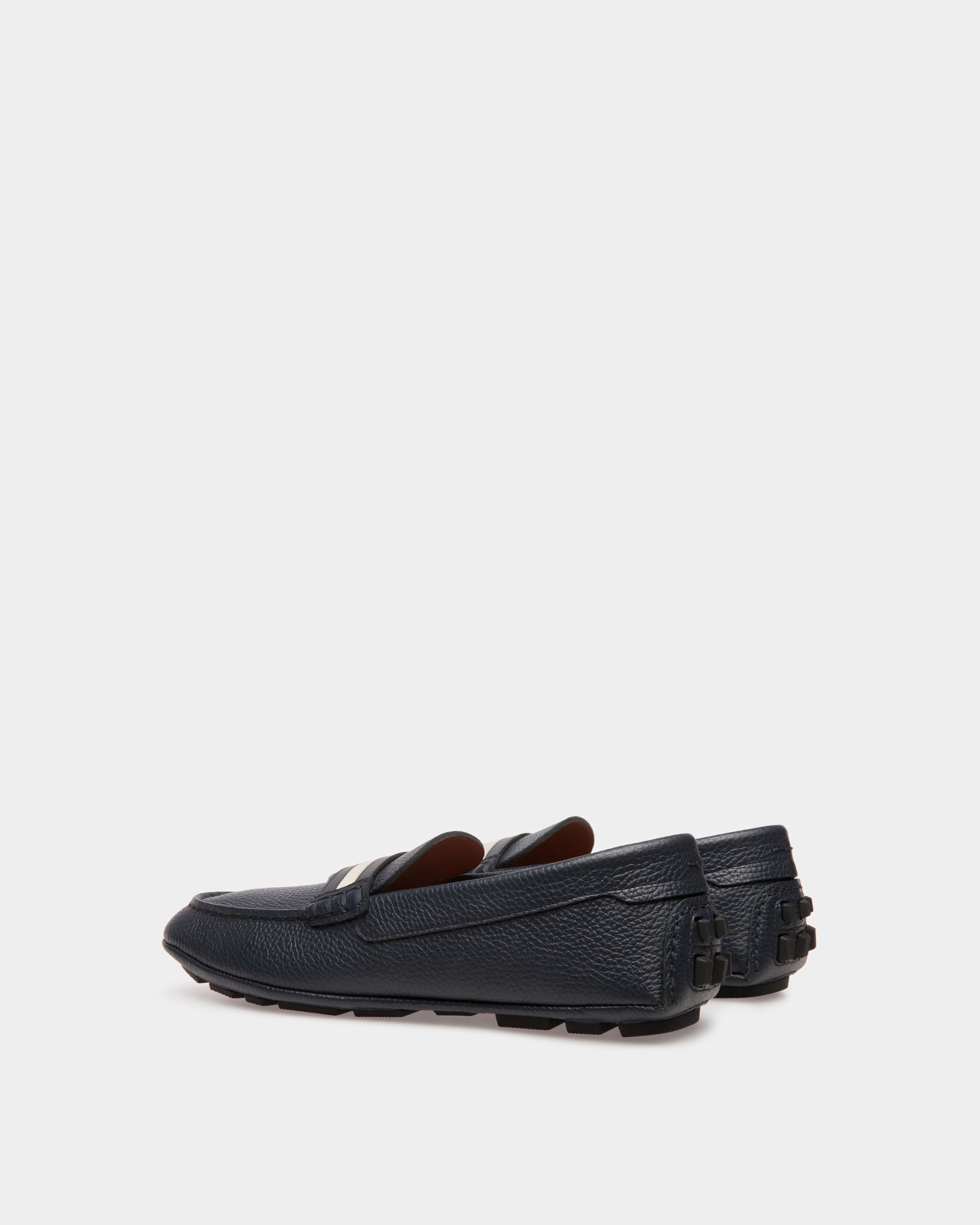 Mocassins Driver Kerbs Cuir Bleu Nuit - Homme - Bally - 03