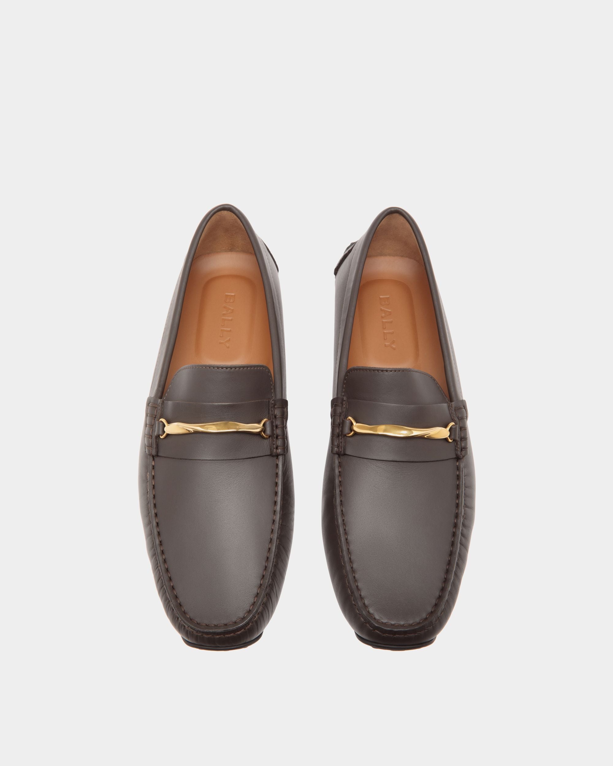 Chaussure Driver Pilot En Cuir Marron - Homme - Bally - 04