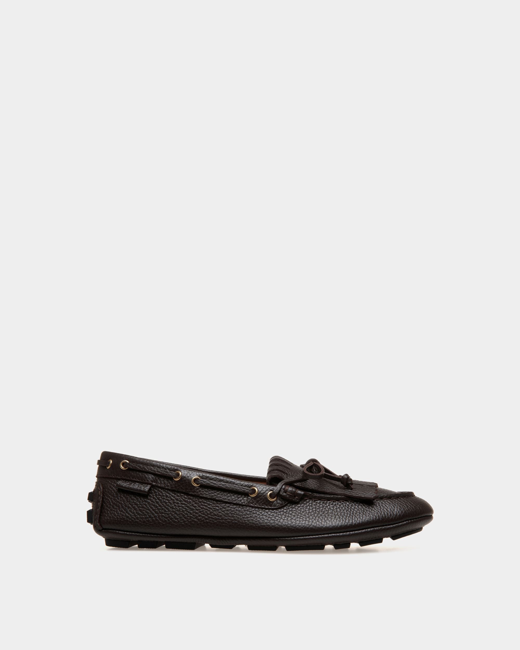 Chaussure Driver Kerbs En Cuir Grainé Marron - Homme - Bally - 01