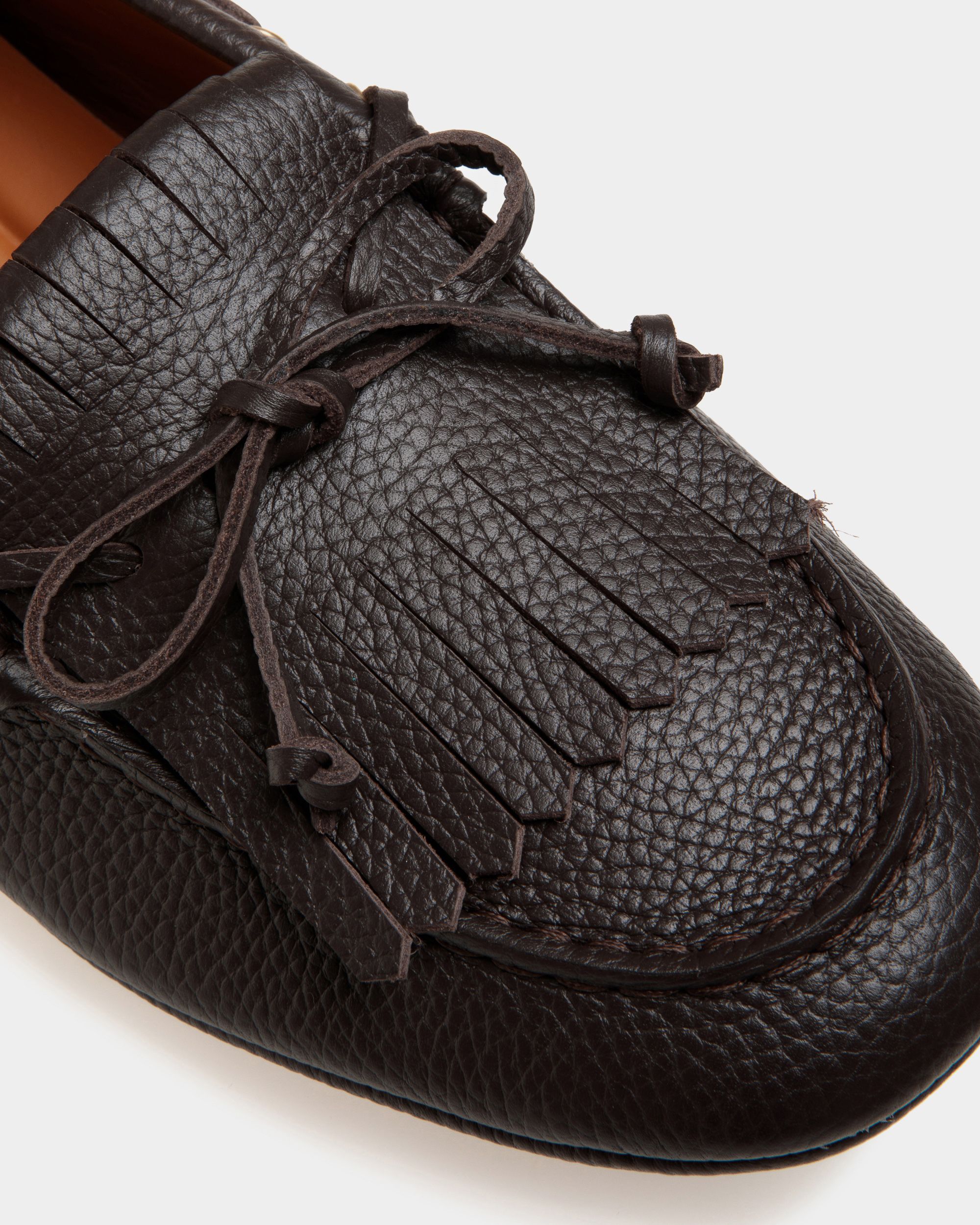 Chaussure Driver Kerbs En Cuir Grainé Marron - Homme - Bally - 05