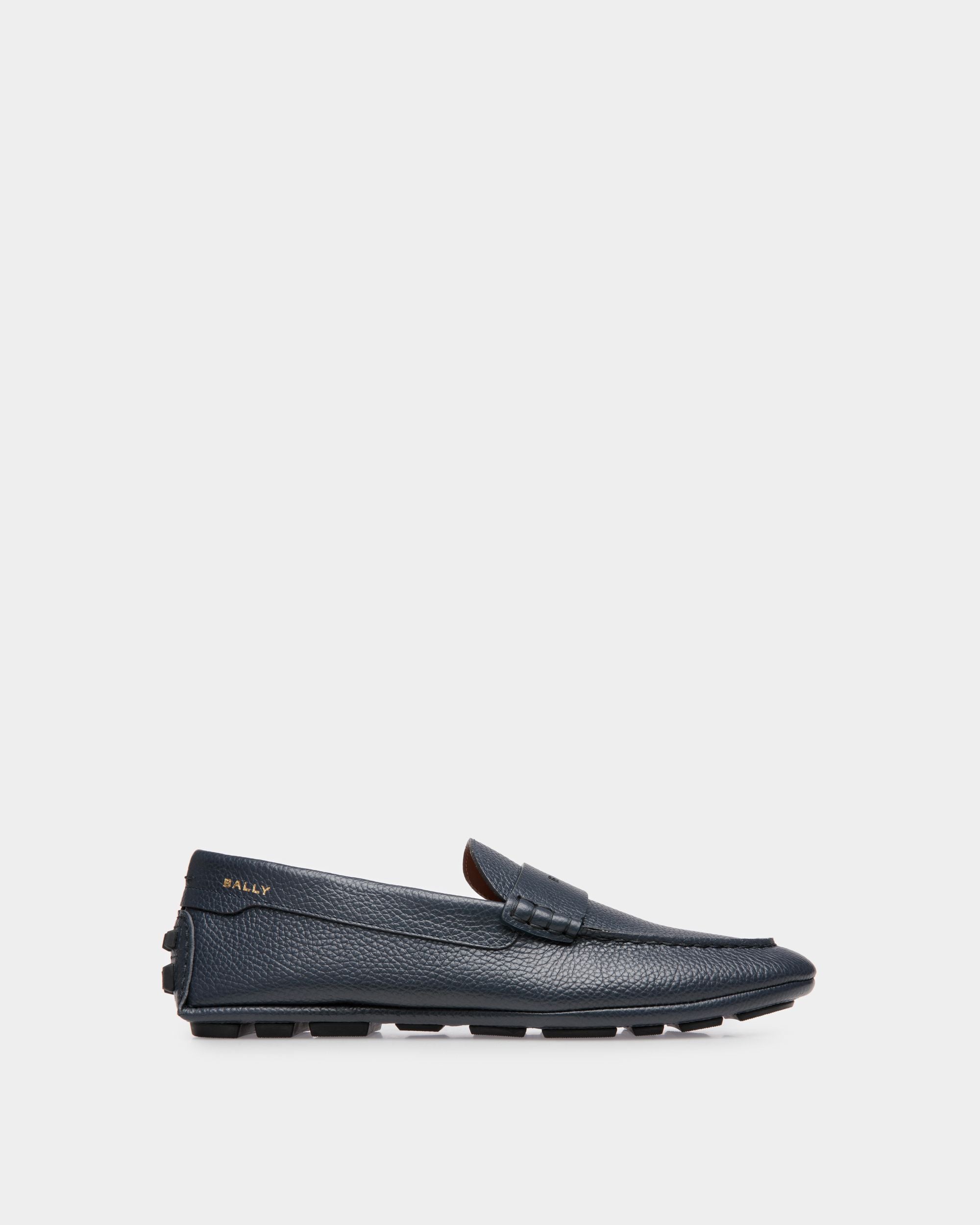 Chaussure Driver Kerbs En Cuir Grainé Bleu - Homme - Bally - 01