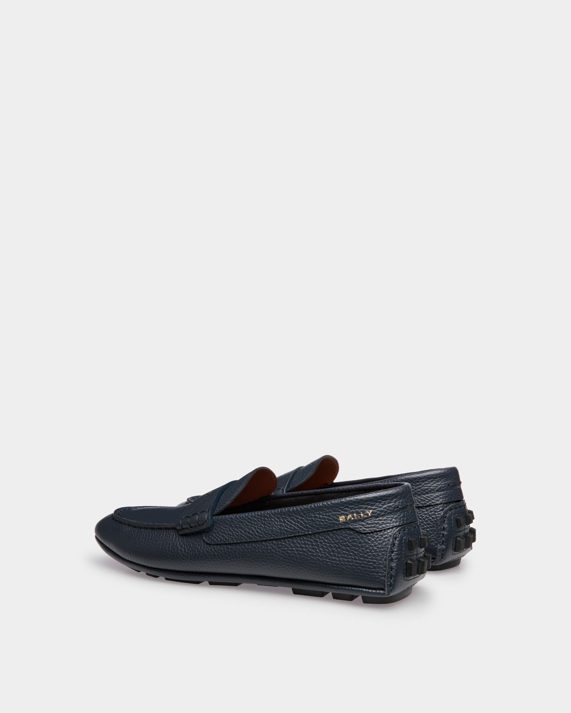 Chaussure Driver Kerbs En Cuir Grainé Bleu - Homme - Bally - 02