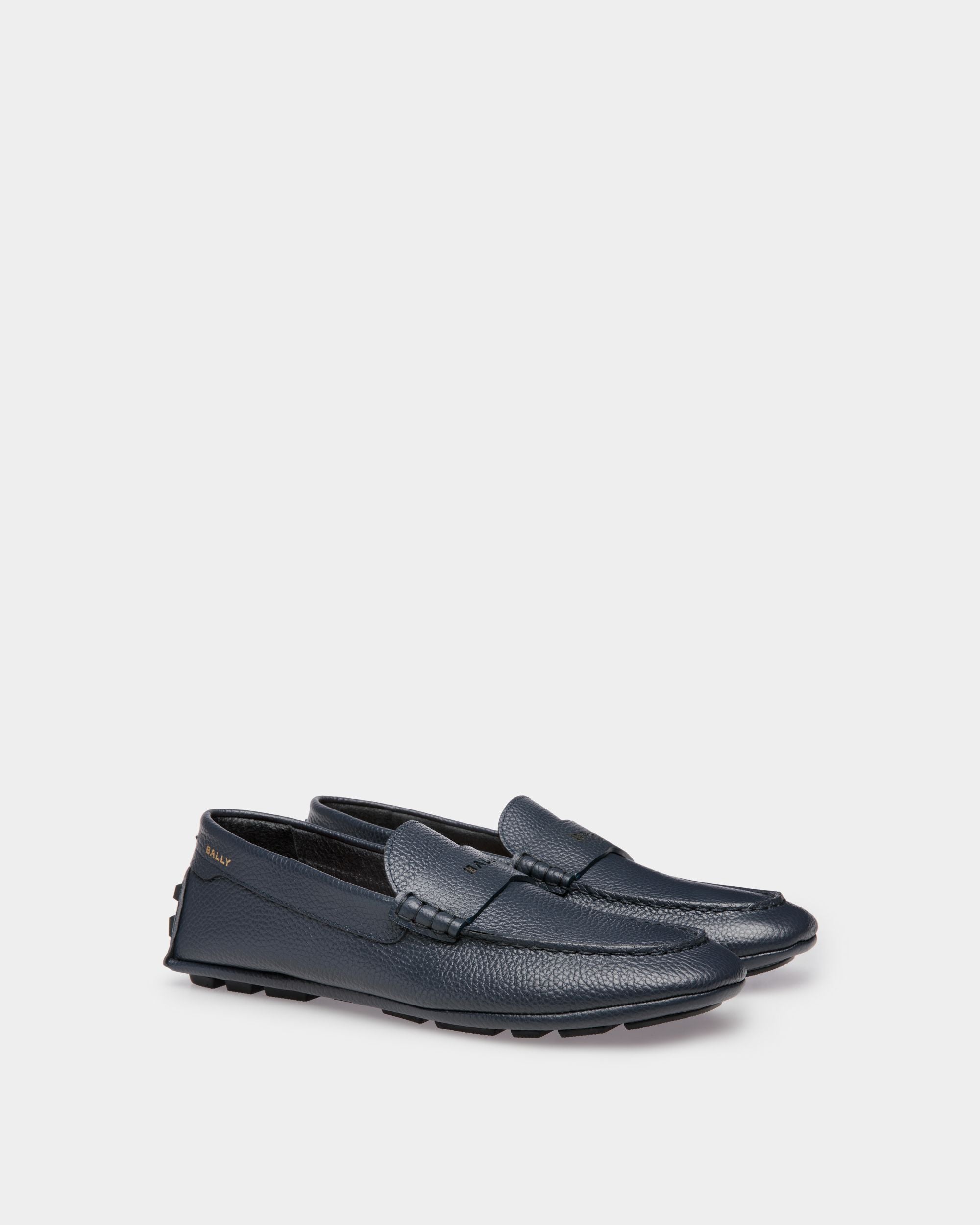 Chaussure Driver Kerbs En Cuir Grainé Bleu - Homme - Bally - 03