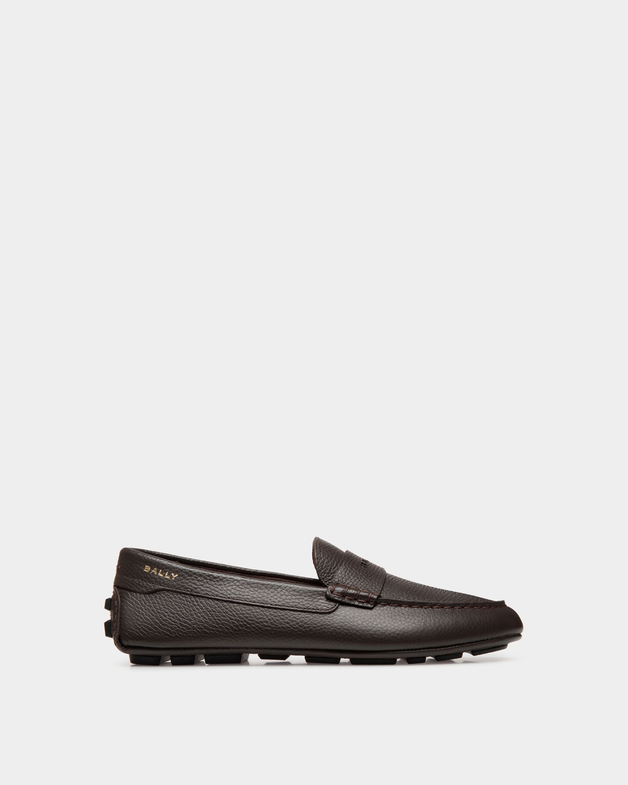 Chaussure Driver Kerbs En Cuir Grainé Ebano - Homme - Bally - 01