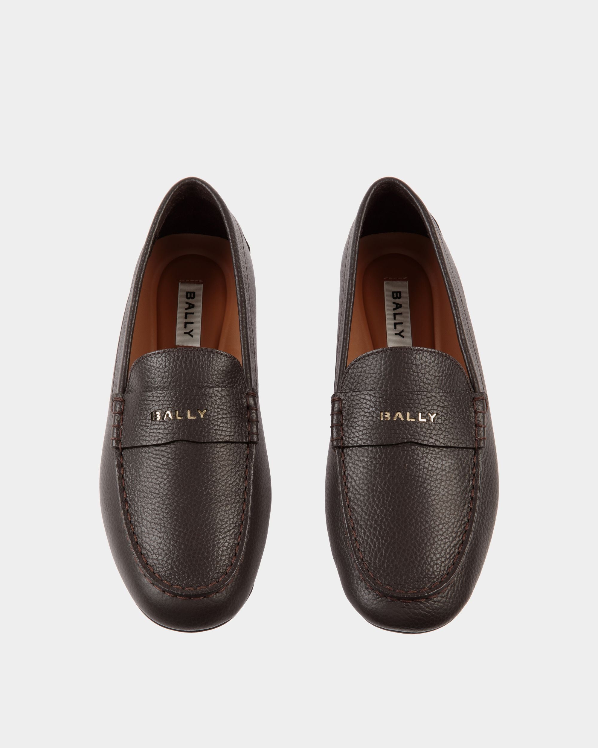 Chaussure Driver Kerbs En Cuir Grainé Ebano - Homme - Bally - 04