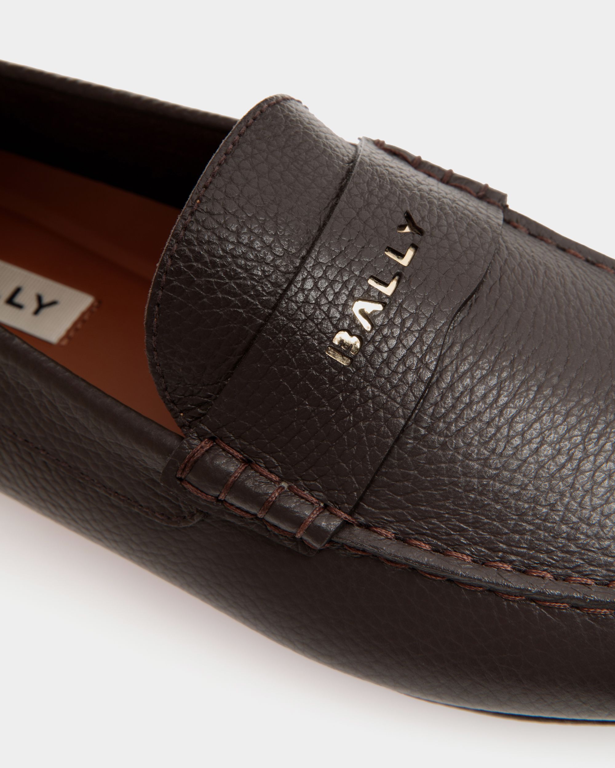 Chaussure Driver Kerbs En Cuir Grainé Ebano - Homme - Bally - 05