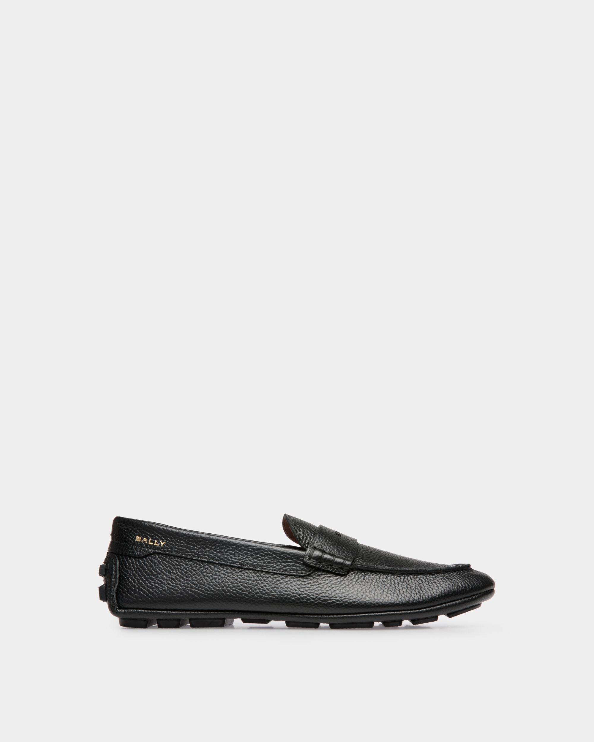 Chaussure Driver Kerbs En Cuir Grainé Noir - Homme - Bally - 01